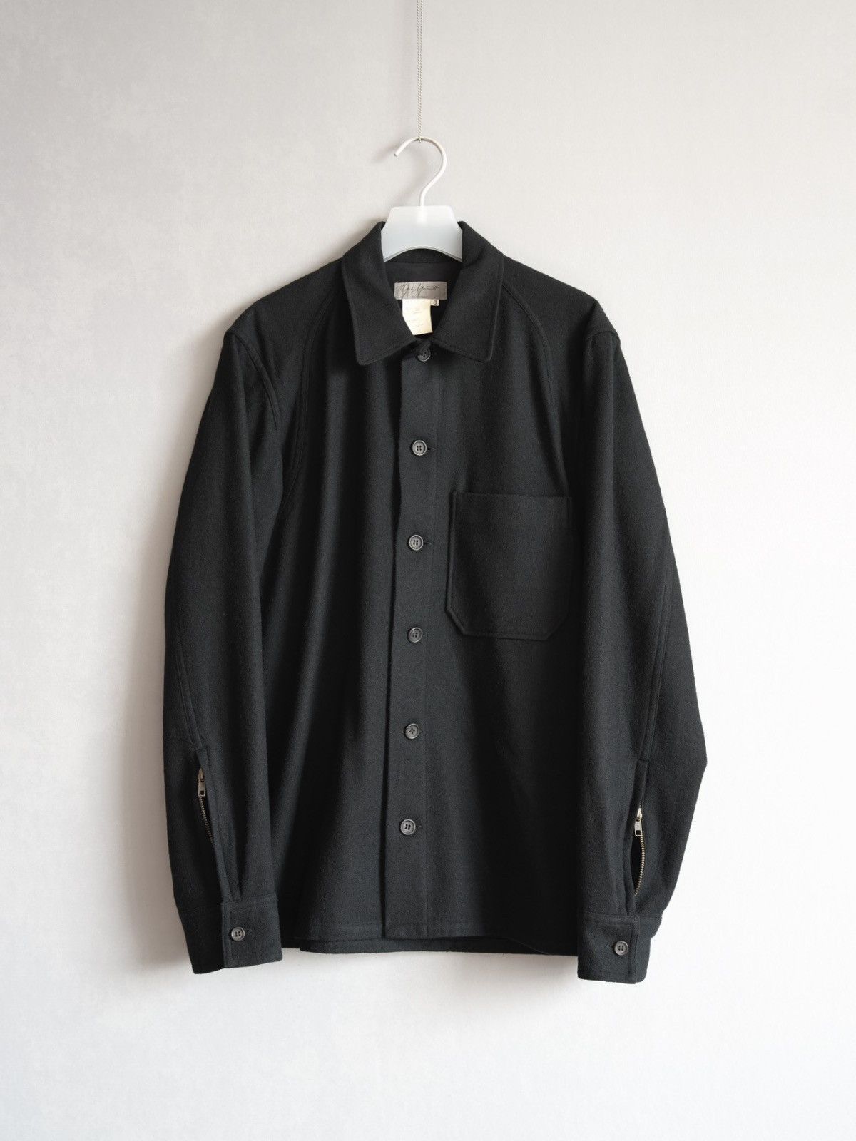 Sz 3 Yohji Yamamoto 00aw Wool Black Shirt Jacket Mojos1011, Men's