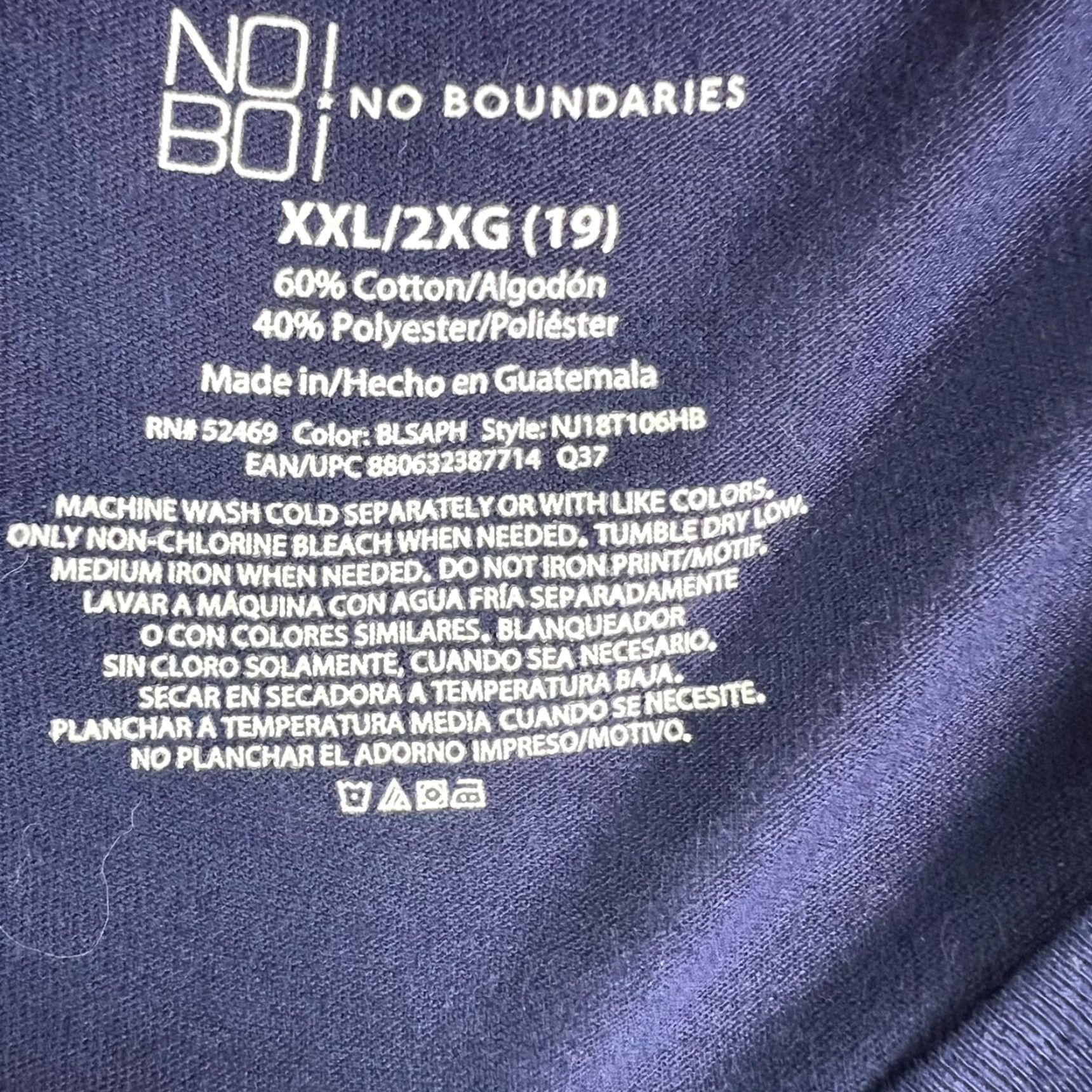Vintage NO BOUNDARIES Short Sleeve Shirt Womens 2XL Blue Casual Classic Easy Care Cotton Blend Images Show Cardio Heart Pattern Womens Size XXL / US 16-18 / IT 52-54 - 4 Thumbnail