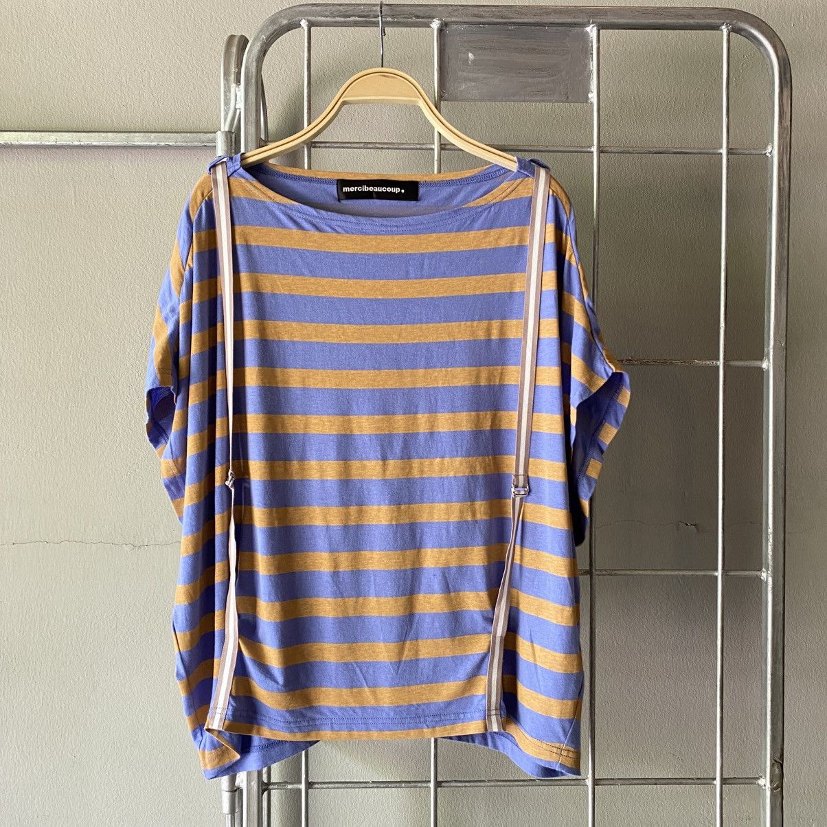 mercibeaucoup Mercibeaucoup, Purple & Yellow Striped Top by Merii Size L / US 10 / IT 46 - 1 Thumbnail