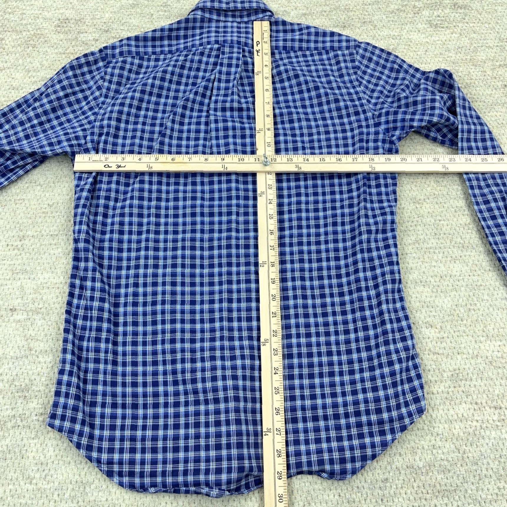 Ralph Lauren Ralph Lauren Shirt Men Small Blue Button Up Lightweight Plaid Oxford Cotton Button-Down Dress Casual Style Size 36R - 7 Thumbnail