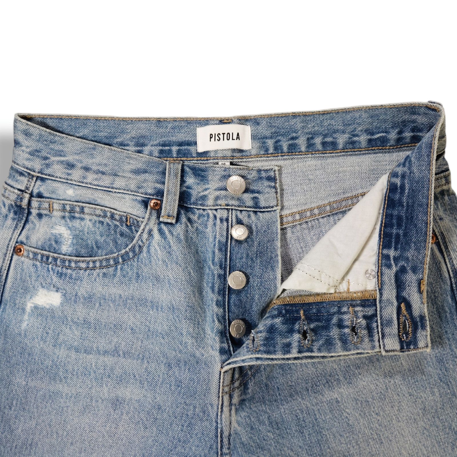 Pistola NWOT Pistola High-Rise Button Fly Straight Jeans Sz. 26x28 Size 26" / US 2 / IT 38 - 4 Thumbnail