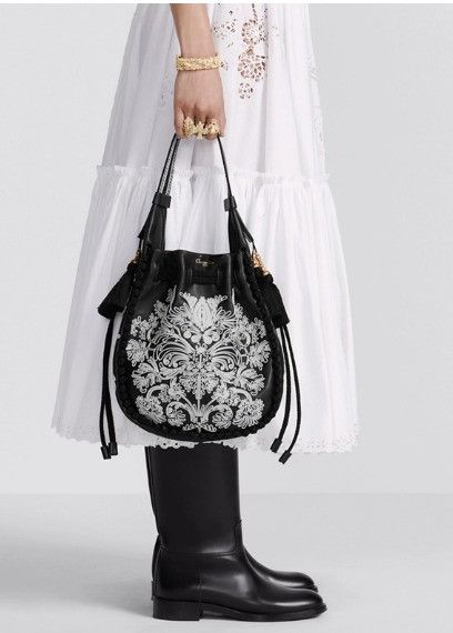 Dior o1w1db10425 Size: OS / Hobo Bucket Bag in Black & White Size ONE SIZE - 7 Thumbnail