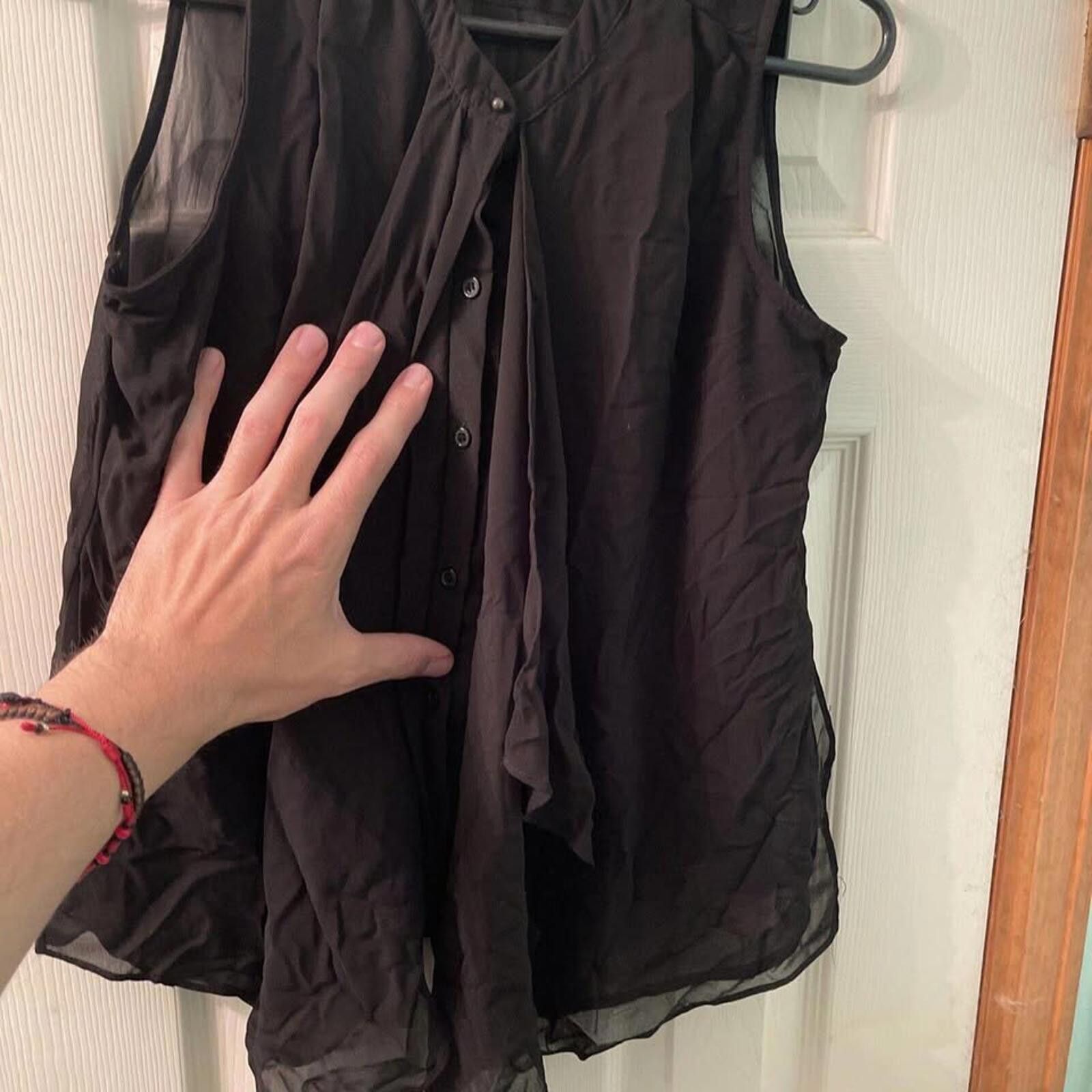 Other Forever 21 Sheer Black Sleeveless Blouse Size XS / US 0-2 / IT 36-38 - 4 Thumbnail