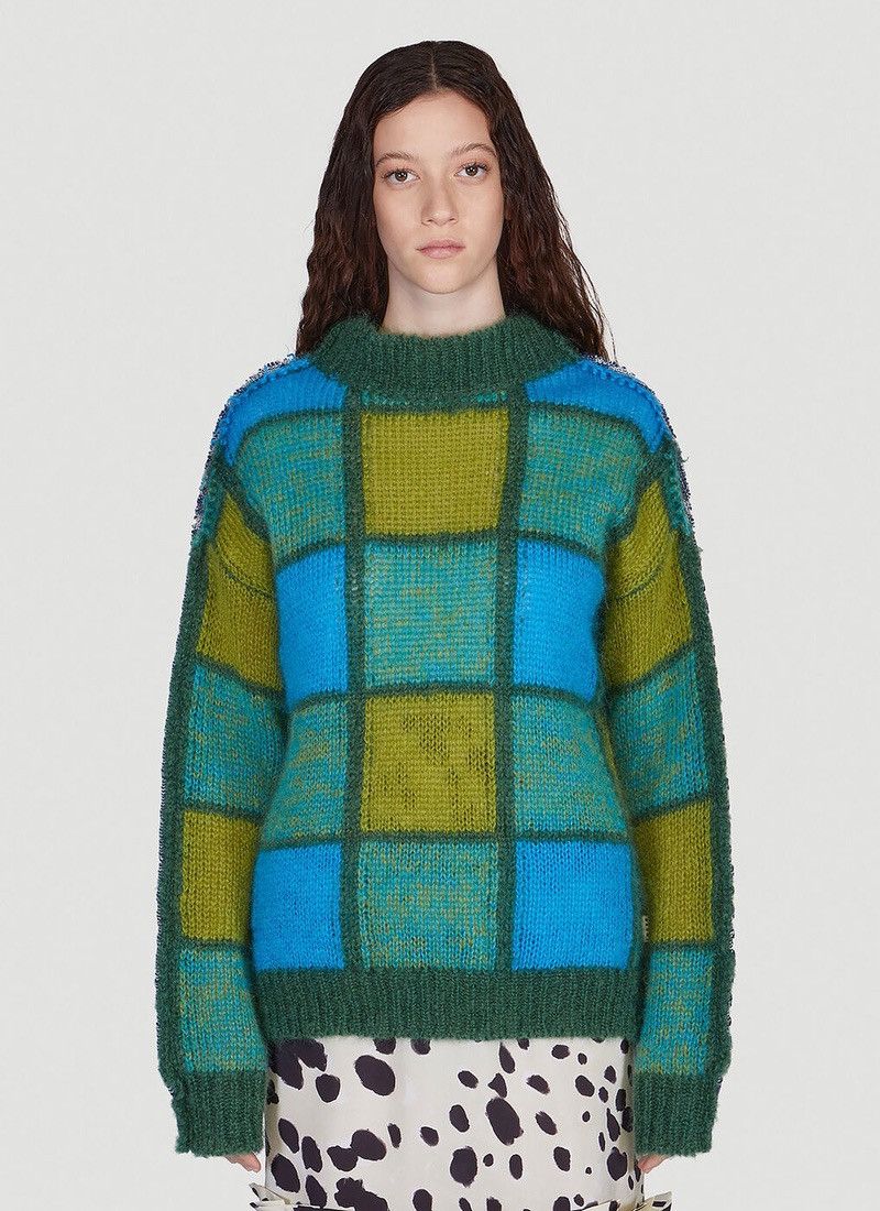 Marni Mohair half and half sweater green knit Sweater