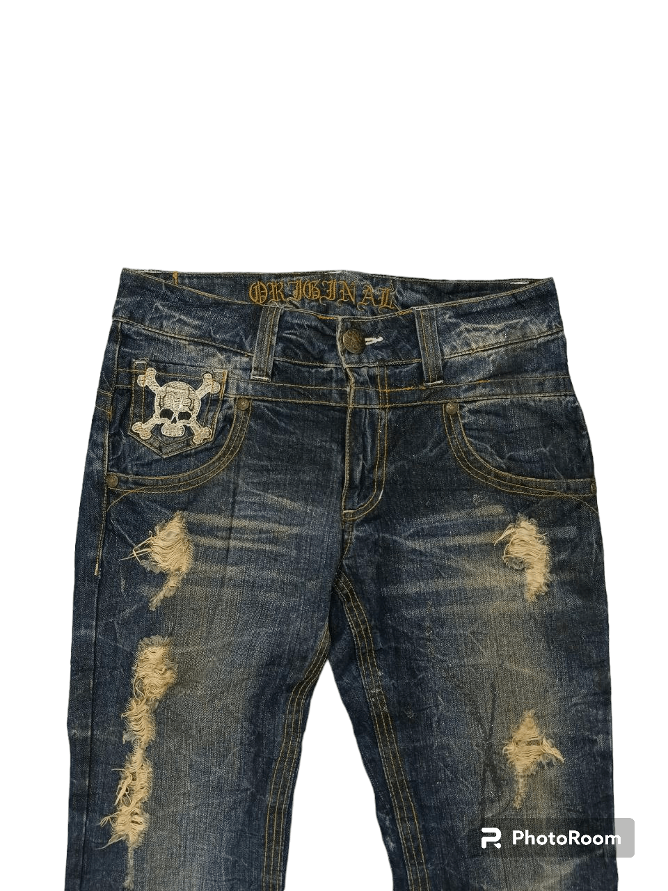 Japanese Brand FLARE🔥SICK RIPED ORIGINAL JEANS DENIM PANTS Size US 30 / EU 46 - 4 Thumbnail
