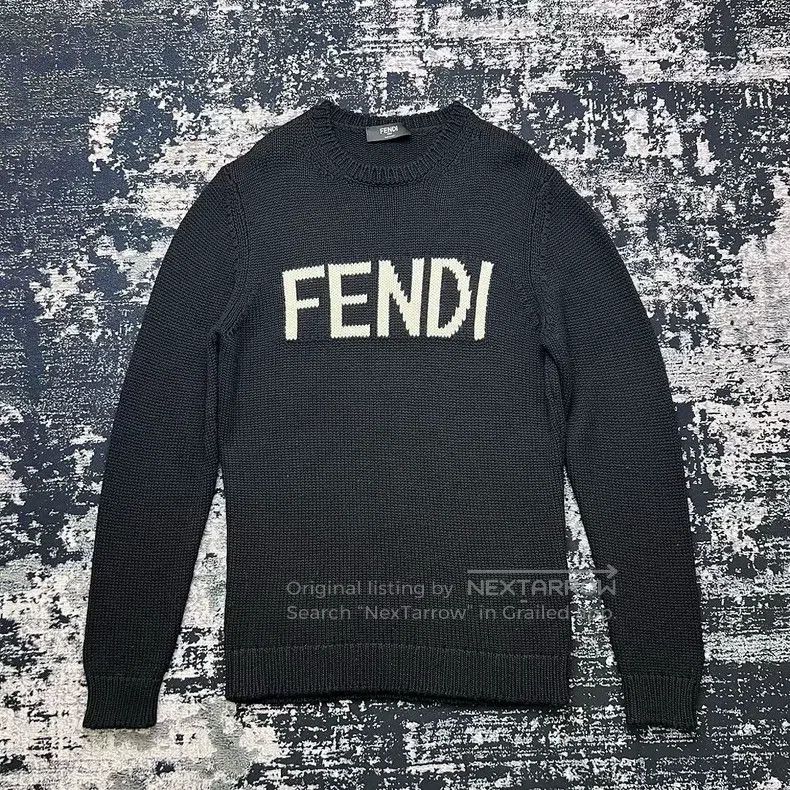 Fendi Fendi Letter Logo Jacquard Knit Woolen Sweater Size US M / EU 48-50 / 2 - 1 Thumbnail