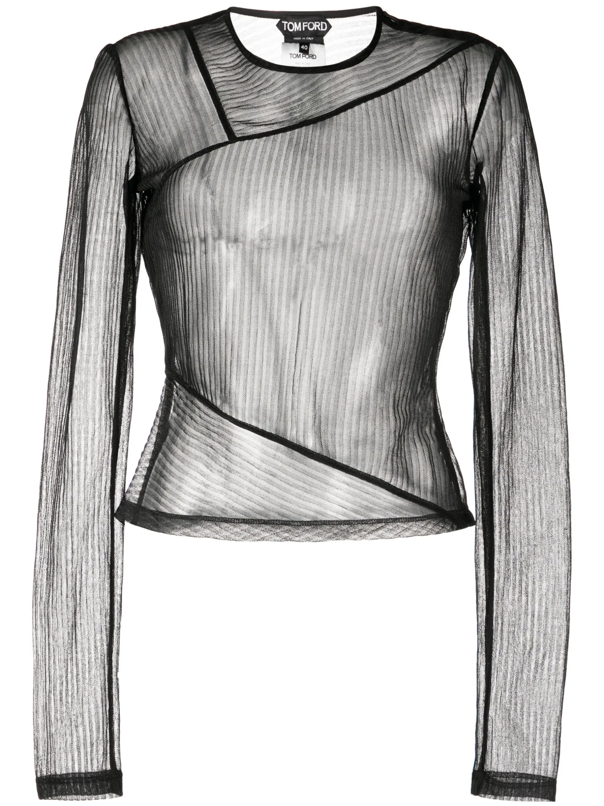 Tom Ford o1w1db10225 TSJ523 Long Sleeve Jersey Top in Black Size XL / US 12-14 / IT 48-50 - 1 Thumbnail