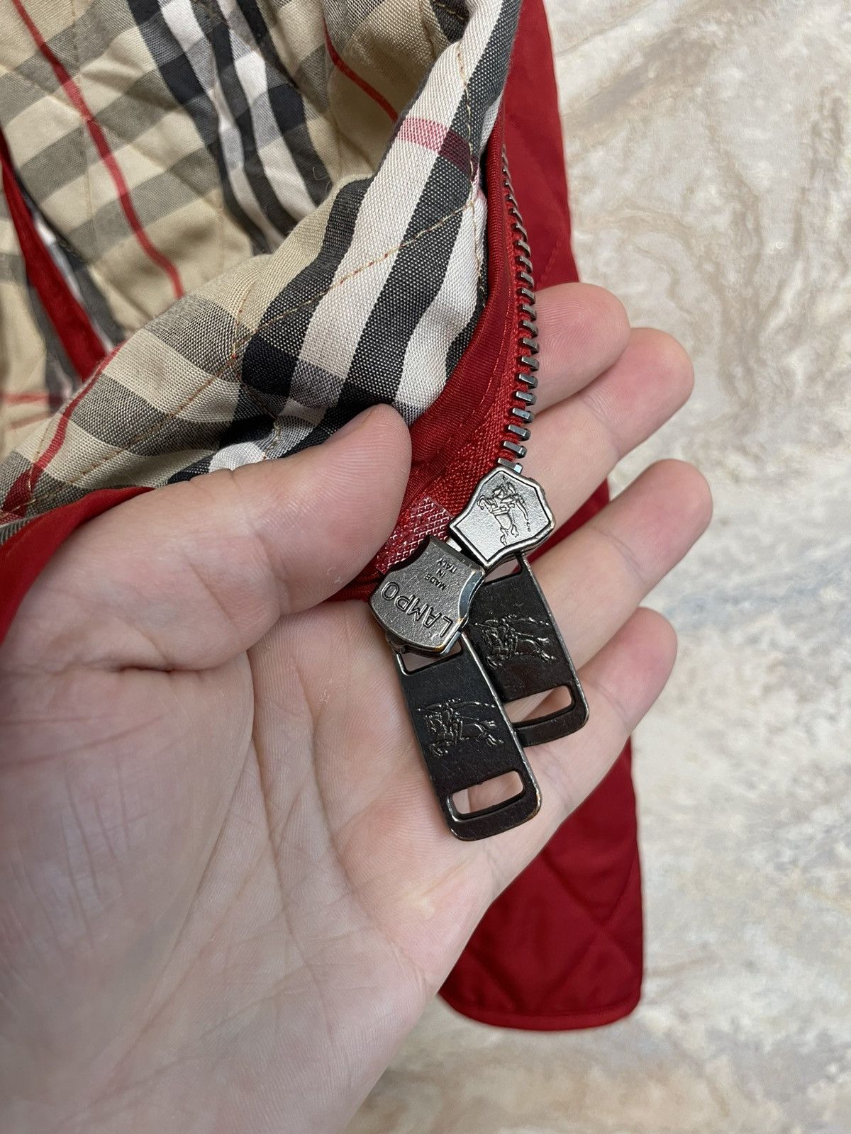 Burberry Burberry London Quilted Women’s Red Jacket - Size L Size L / US 10 / IT 46 - 3 Thumbnail