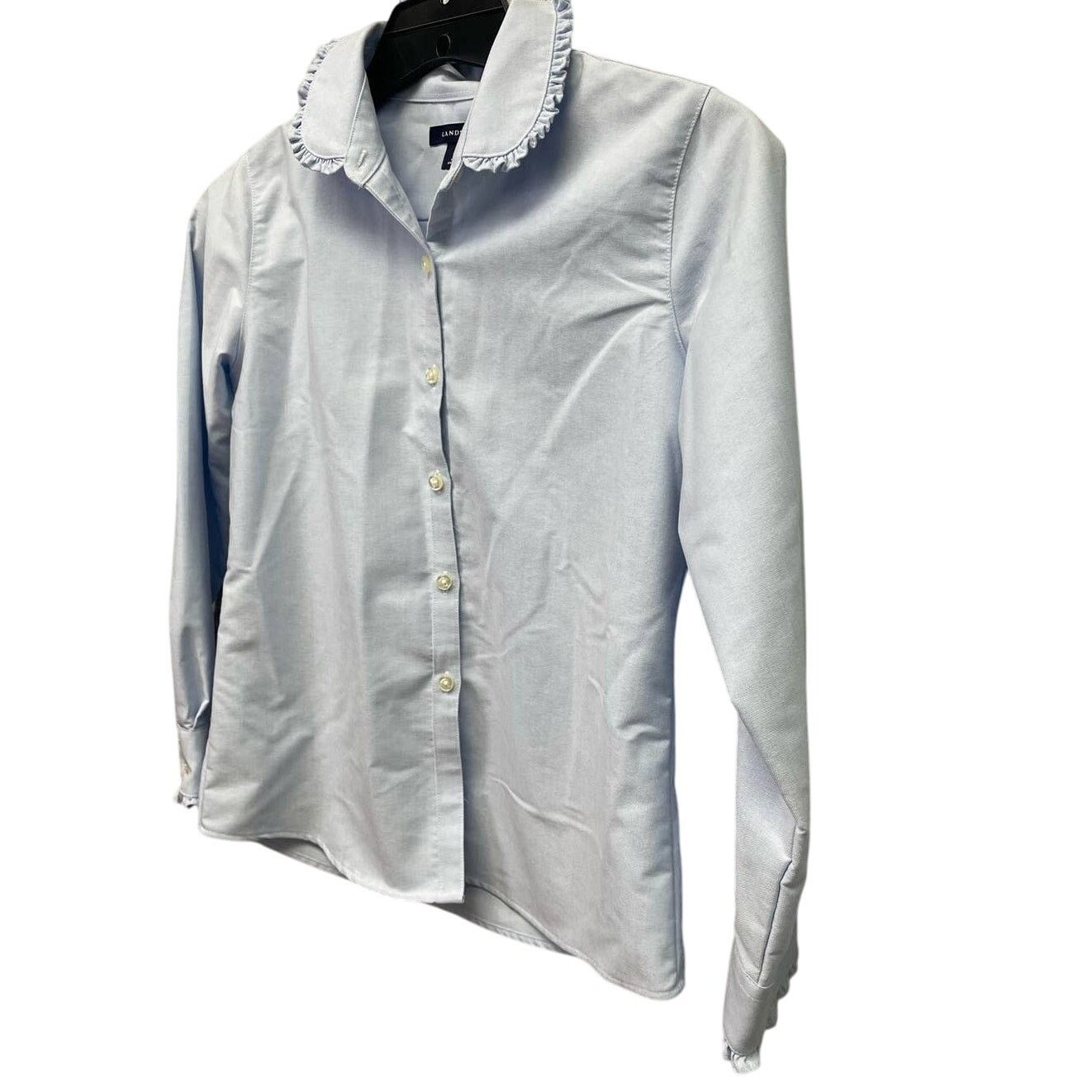 Lands' End Lands' End Size 12 Cotton Blend Button Down Blouse Size L / US 10 / IT 46 - 3 Thumbnail