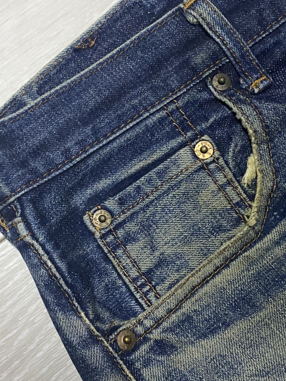 Levi's Levis 502 Big E Selvedge Talon Zip Distressed Baggy Jeans Size US 34 / EU 50 - 9 Thumbnail