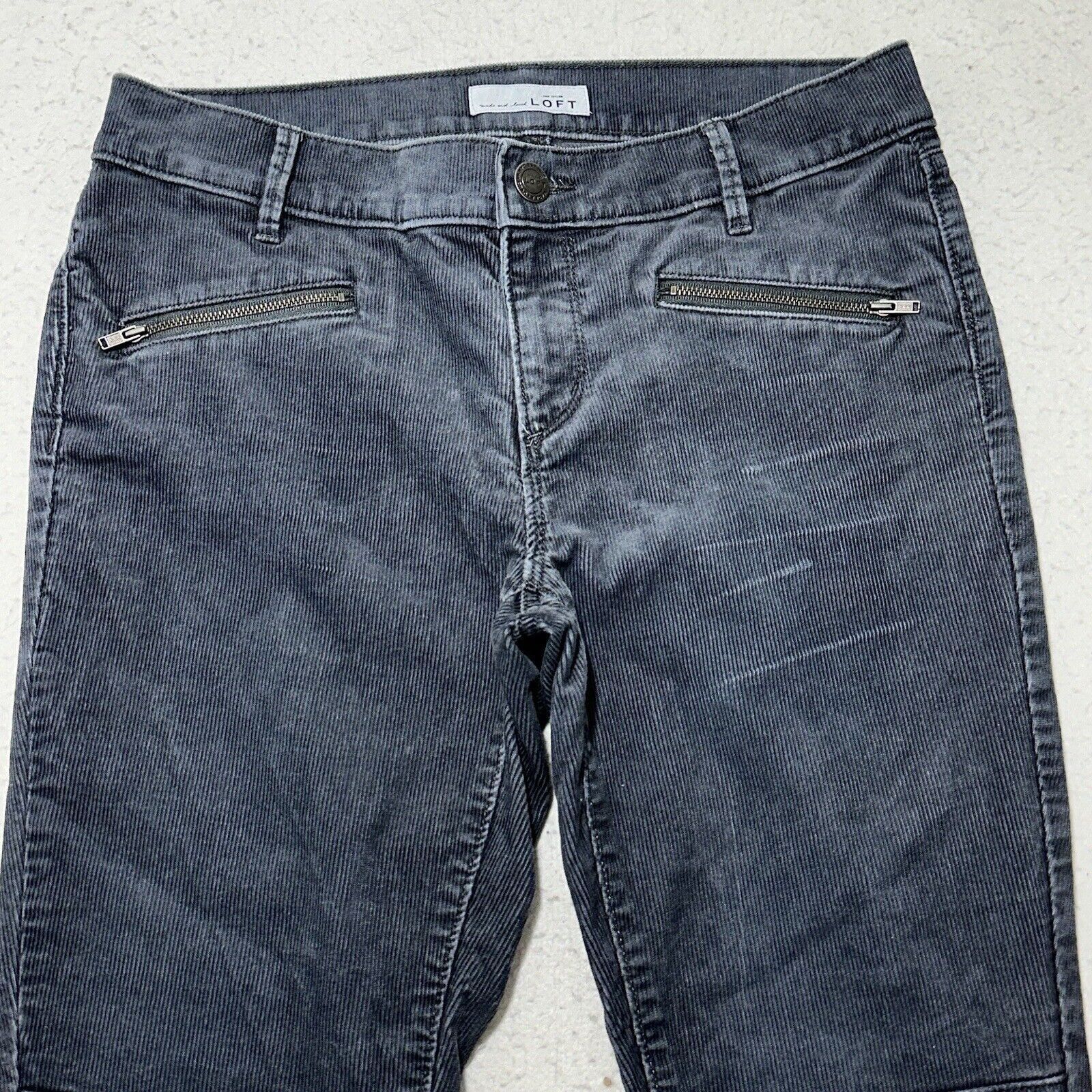 Loft Ann Taylor Loft 4P Modern Skinny Ankle Corduroy Gray Jeans Size 27" / US 4 / IT 40 - 2 Thumbnail