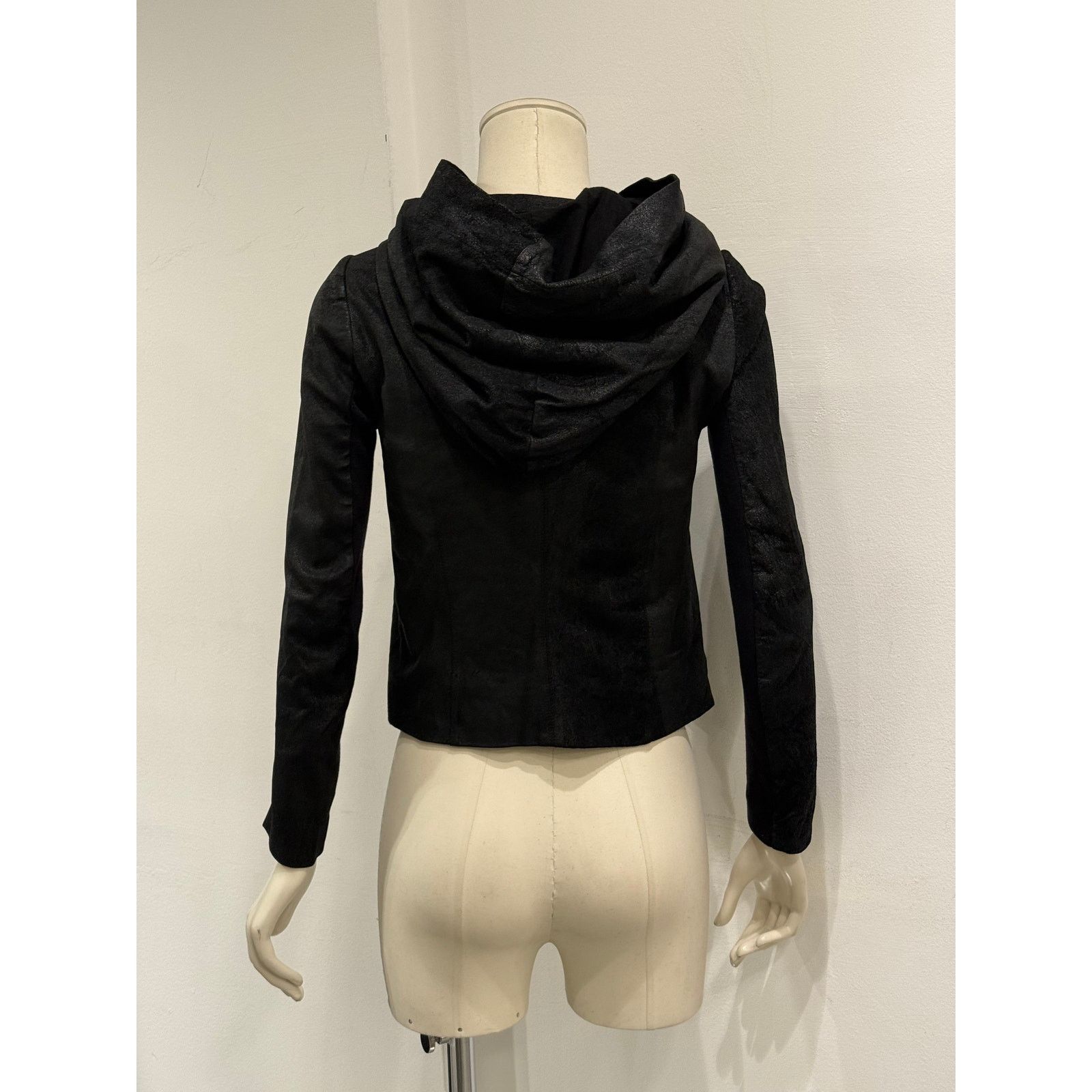 Rick Owens 2000s Rick Owens hooded leather jacket Size US XS / EU 42 / 0 - 5 Thumbnail