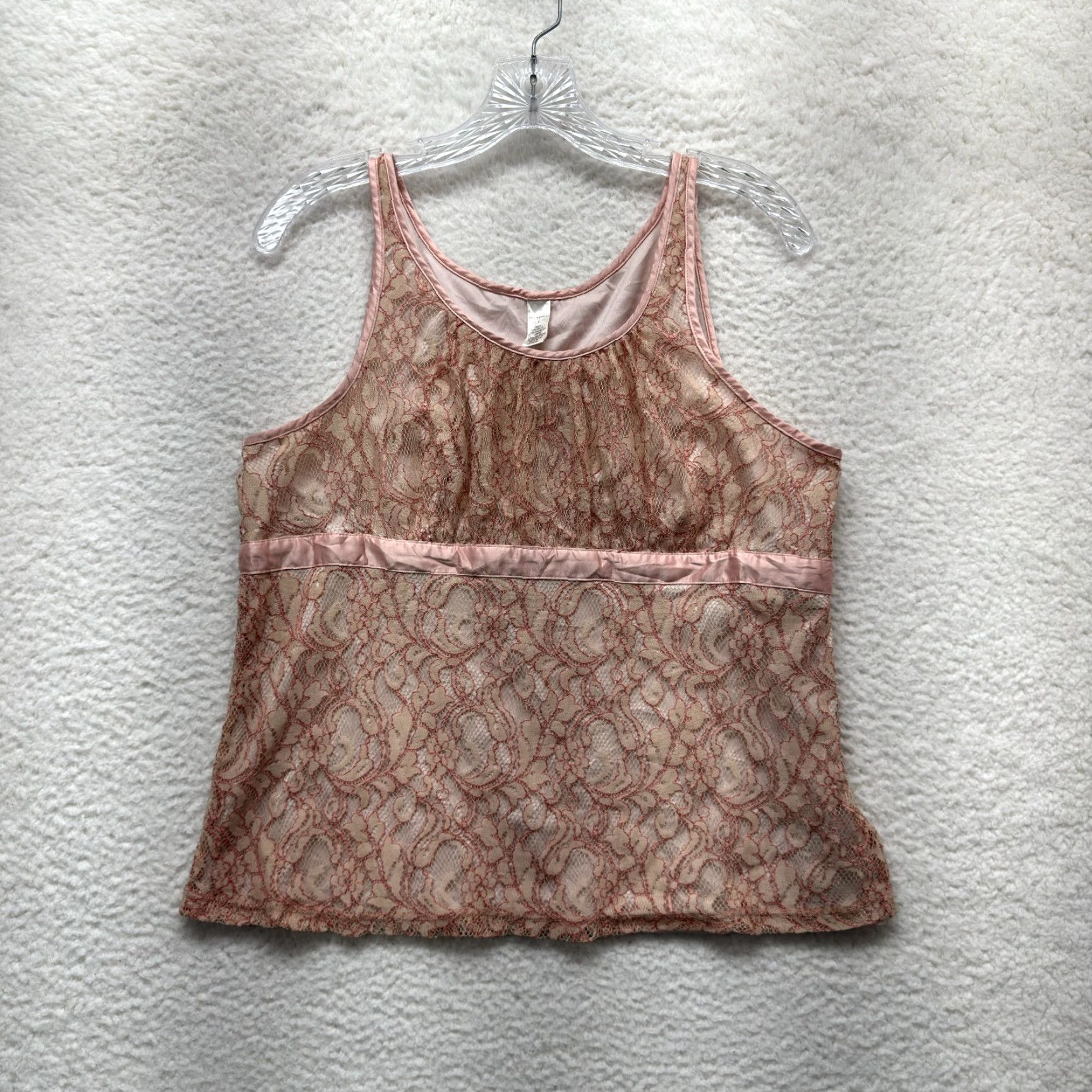Merona VINTAGE Y2K Top XL Pink Lace Milkmaid Peasant Coquette Boho Fairy Grunge Shirt Mens Size XL / US 12-14 / IT 48-50 - 2 Thumbnail