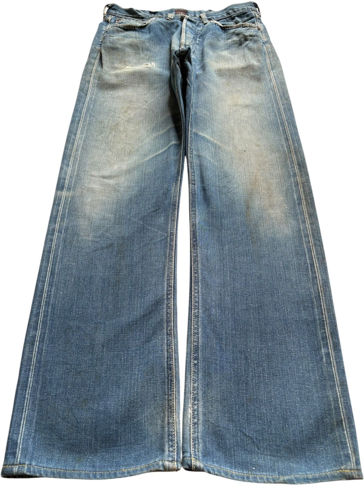 Lee Vintage 70s Lee Cowboy Selvedge Mud Wash Baggy Jeans Size US 30 / EU 46 - 5 Thumbnail