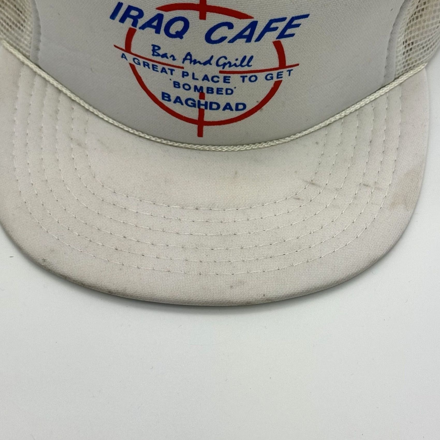 Vintage VINTAGE IRAQ CAFE BAR GET BOMBED BAGHDAD FUNNY SNAPBACK FOAM TRUCKER MILITARY HAT 90S Size ONE SIZE - 3 Thumbnail