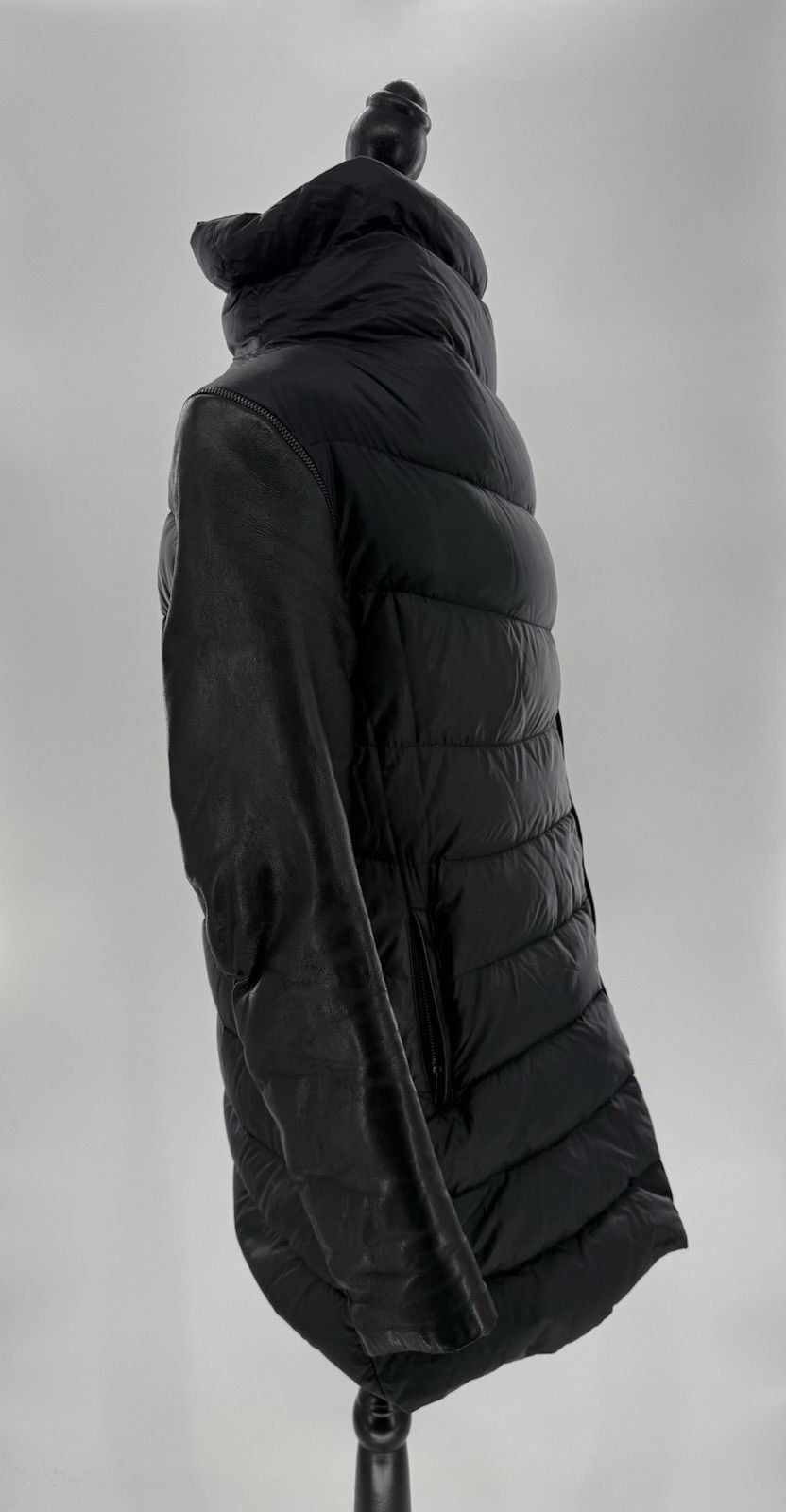 Mackage Womens Mackage Black Asymmetrical Zip Down Puffer Jacket Med Size M / US 6-8 / IT 42-44 - 3 Thumbnail