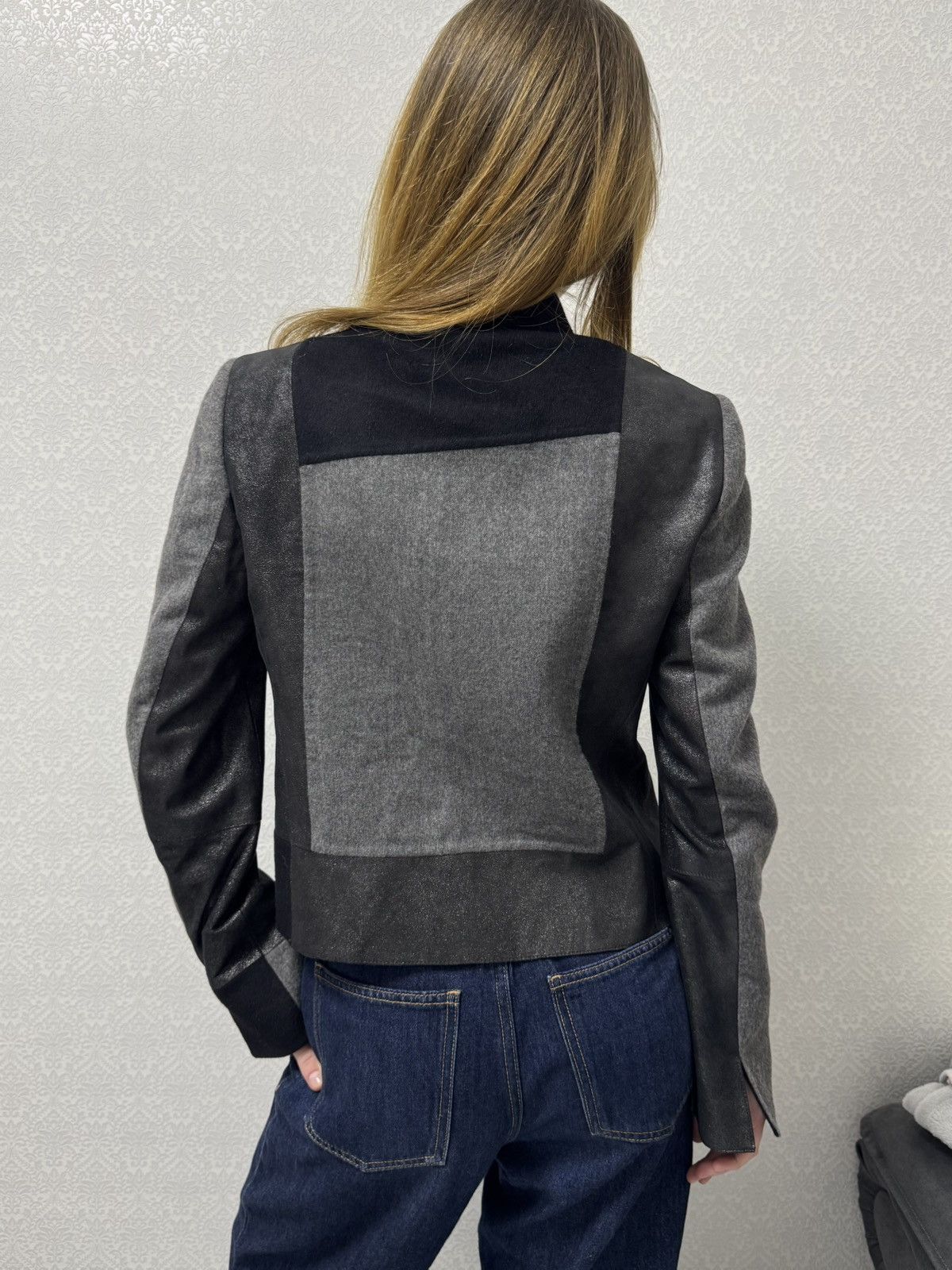 Akris Akris Asymmetric Mixed-Media Wool & Calf Leather Jacket Size M / US 6-8 / IT 42-44 - 18 Thumbnail