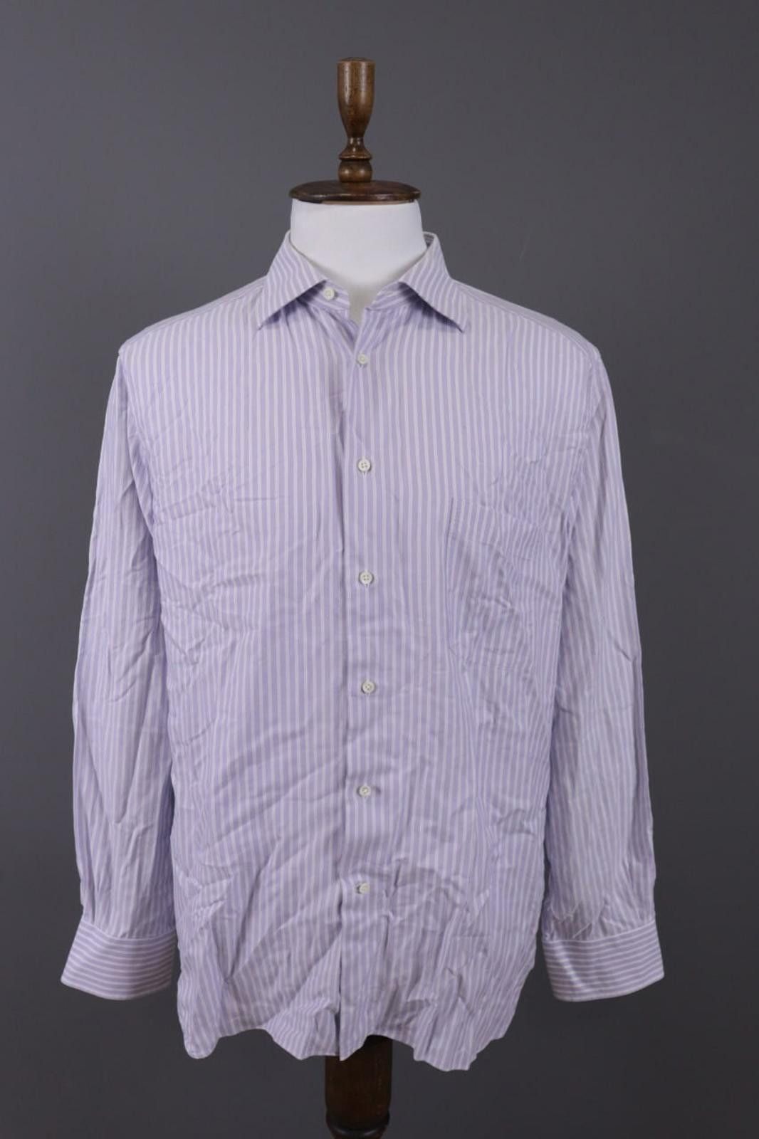 Ermenegildo Zegna Ermenegildo Zegna Rgular Fit Purple Shirt Size 43 / 17 Size US M / EU 48-50 / 2 - 1 Thumbnail