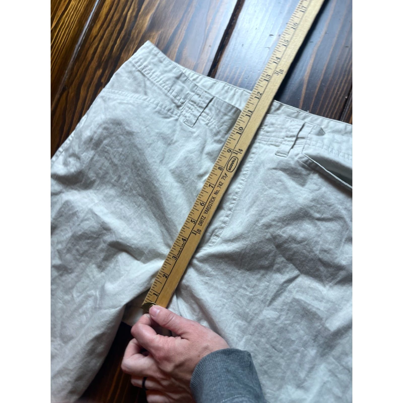 Vintage White Stag Capri Pants Women's 14 Tan High Rise Stretch Pockets Jersey? (Note: Continue) Size 36" / US 14 / IT 50 - 7 Thumbnail