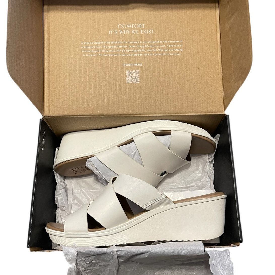 Other Naturalizer Rowena Wedge Leather Sandals Warm White NEW 12 Size US 12 / IT 42 - 2 Thumbnail