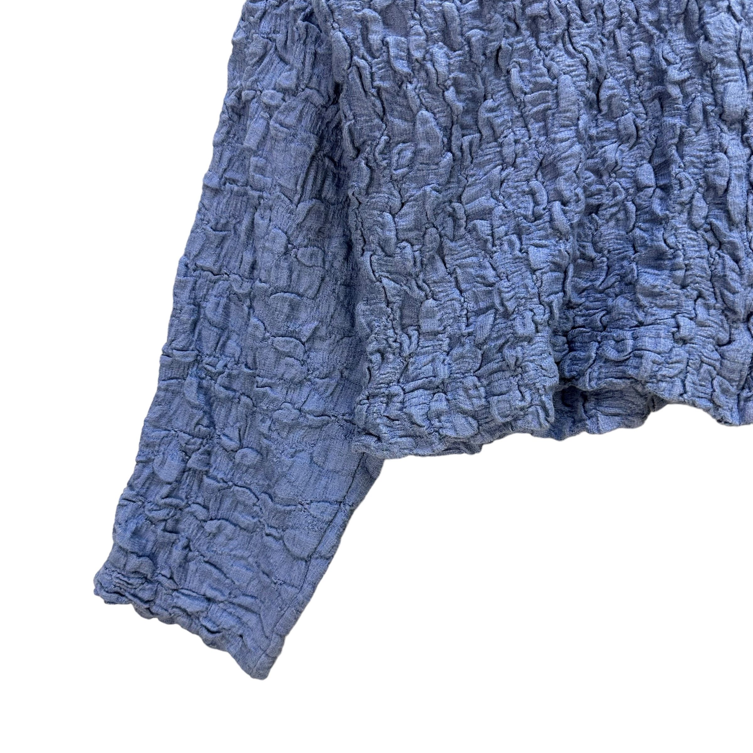 Issey Miyake PLANTATION Issey Miyake Pleated Blue Cardigan #A37-0843 Size M / US 6-8 / IT 42-44 - 4 Thumbnail