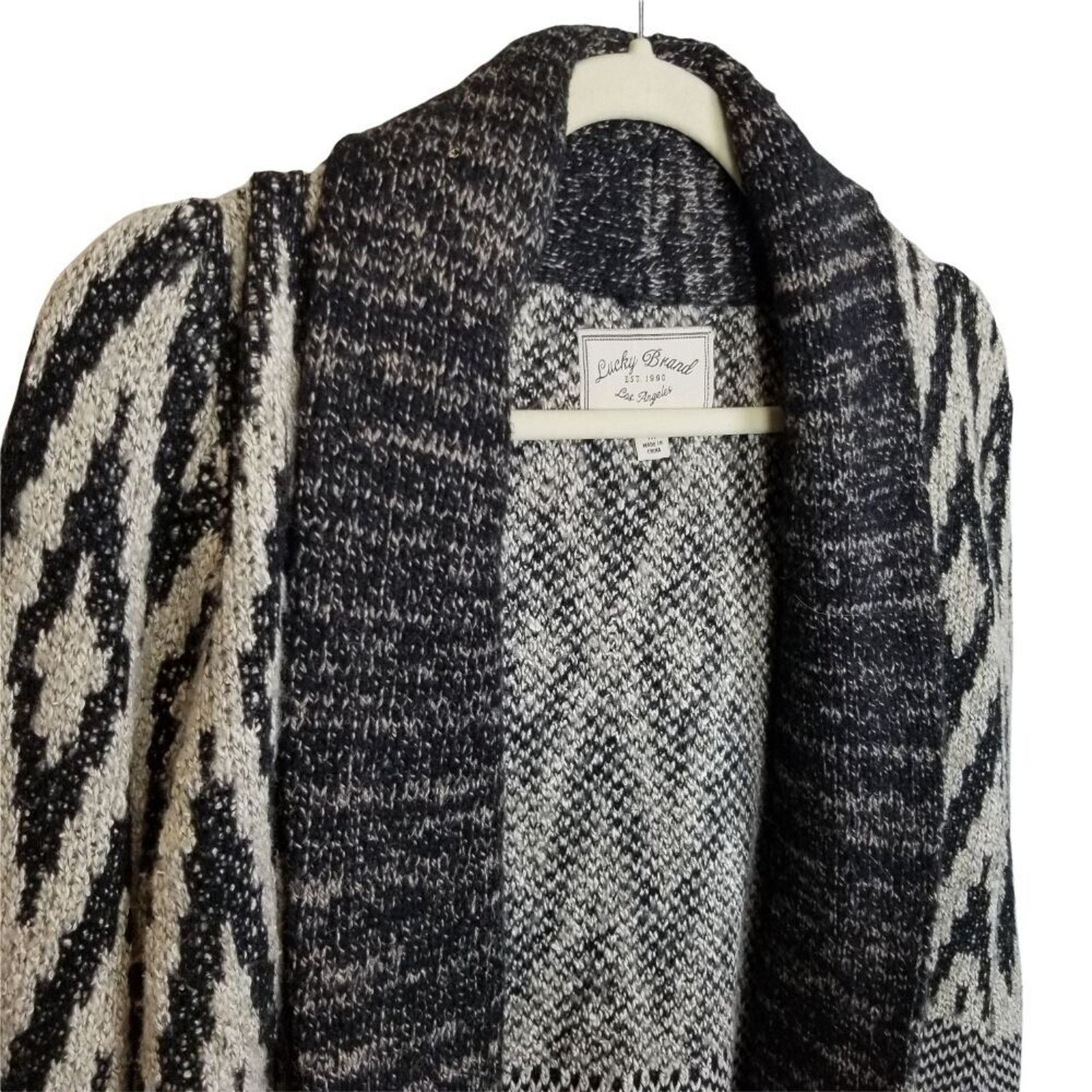 Lucky Brand Lucky Womens Stargazer Wool Cardigan Sweater Open Boho Aztec Size M / US 6-8 / IT 42-44 - 6 Thumbnail