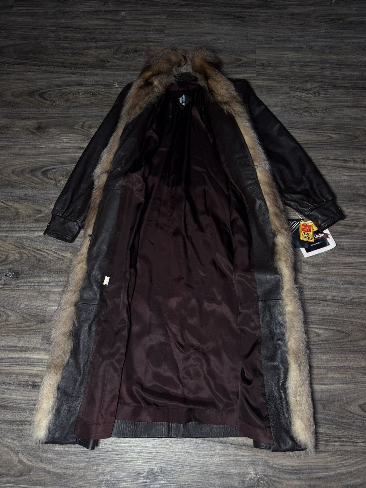 Other Vintage TIBOR Leather Coat Genuine Raccoon Fur Lambskin New Size M / US 6-8 / IT 42-44 - 8 Thumbnail