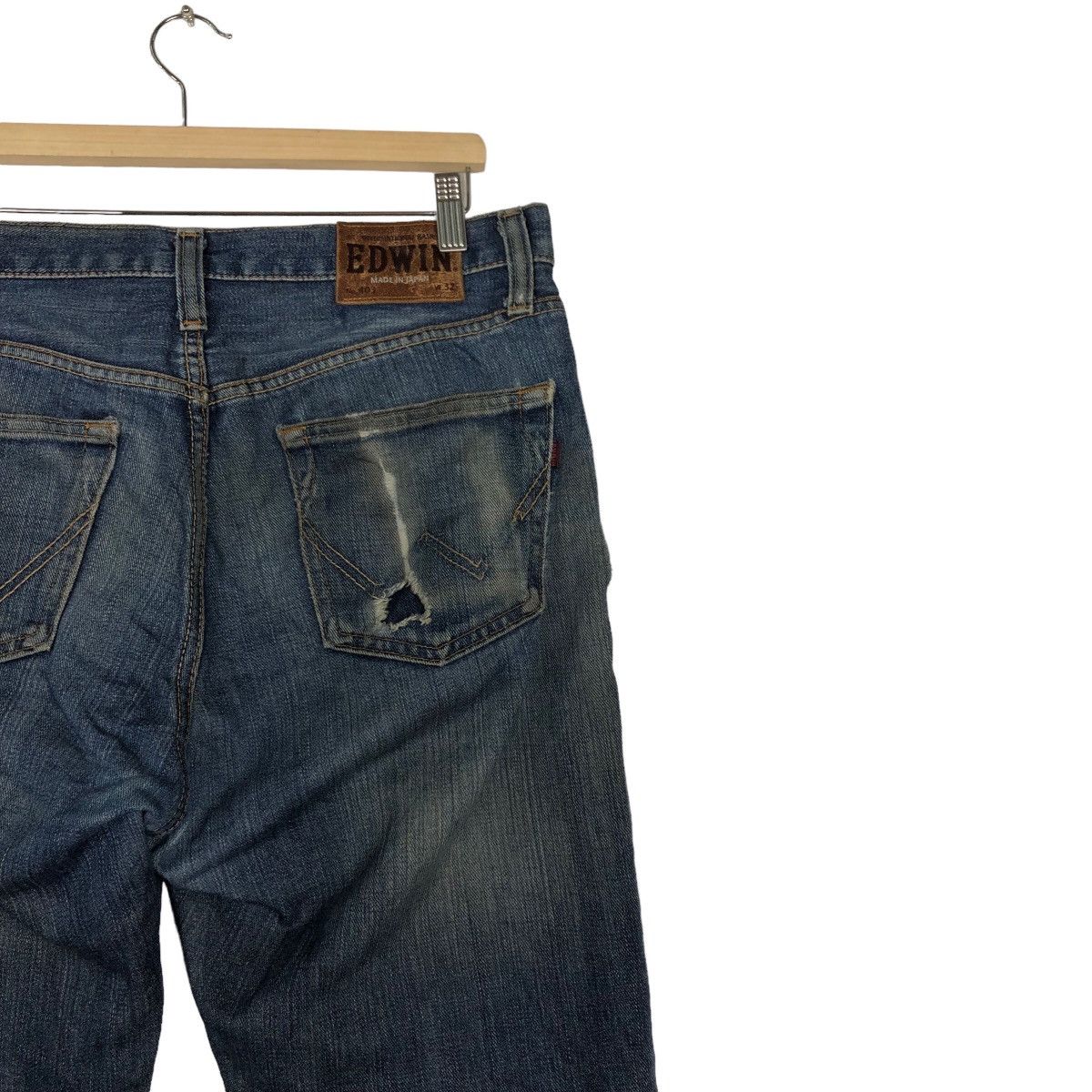 Edwin 🔥90’s VINTAGE EDWIN MADE IN JAPAN JEANS DISTRESSED DENIM Size US 35 - 9 Thumbnail