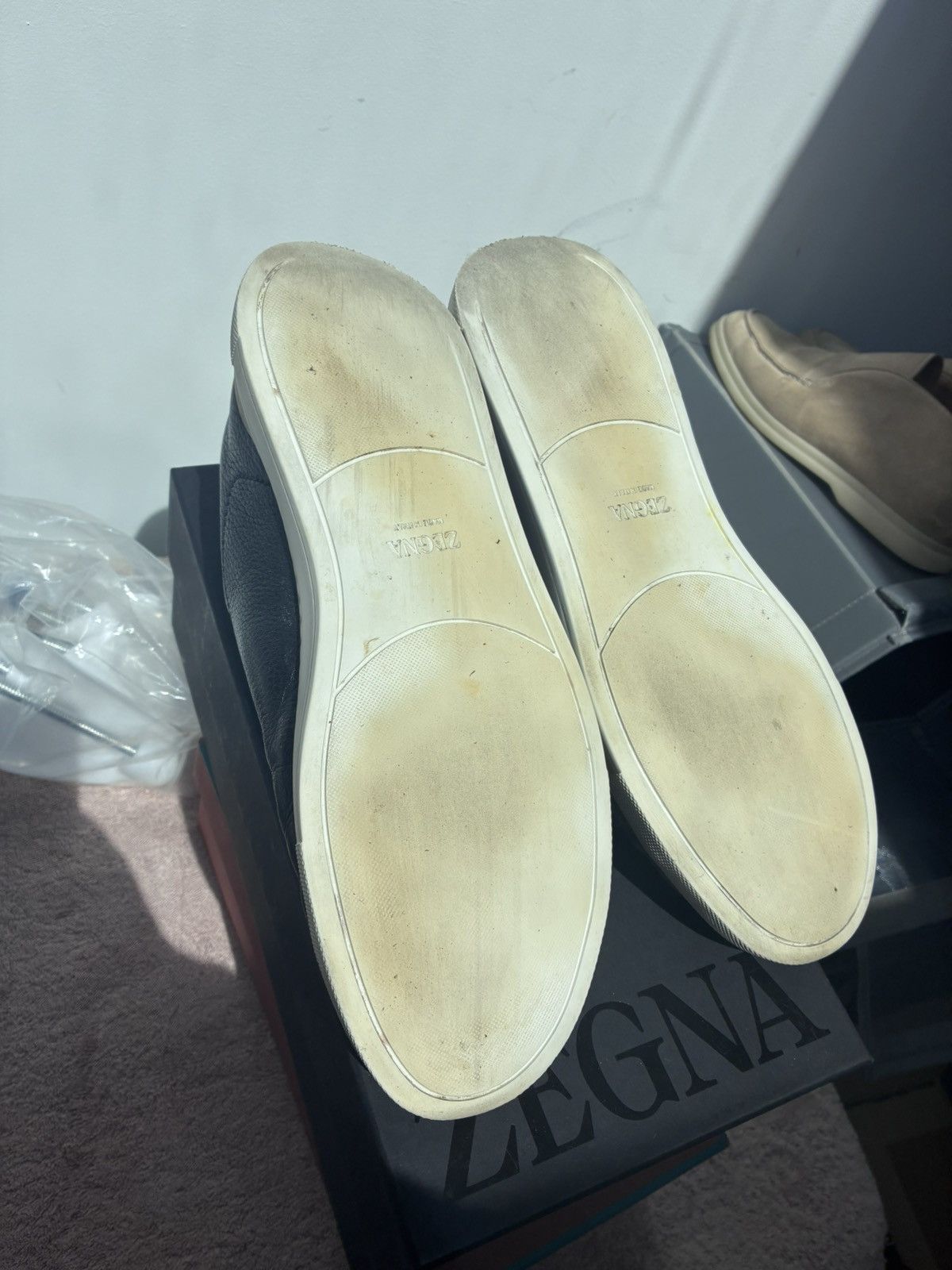 Ermenegildo Zegna Zegna black leather triple stitch uk 11.5 eu 45.5 Size US 12.5 / EU 45-46 - 4 Thumbnail