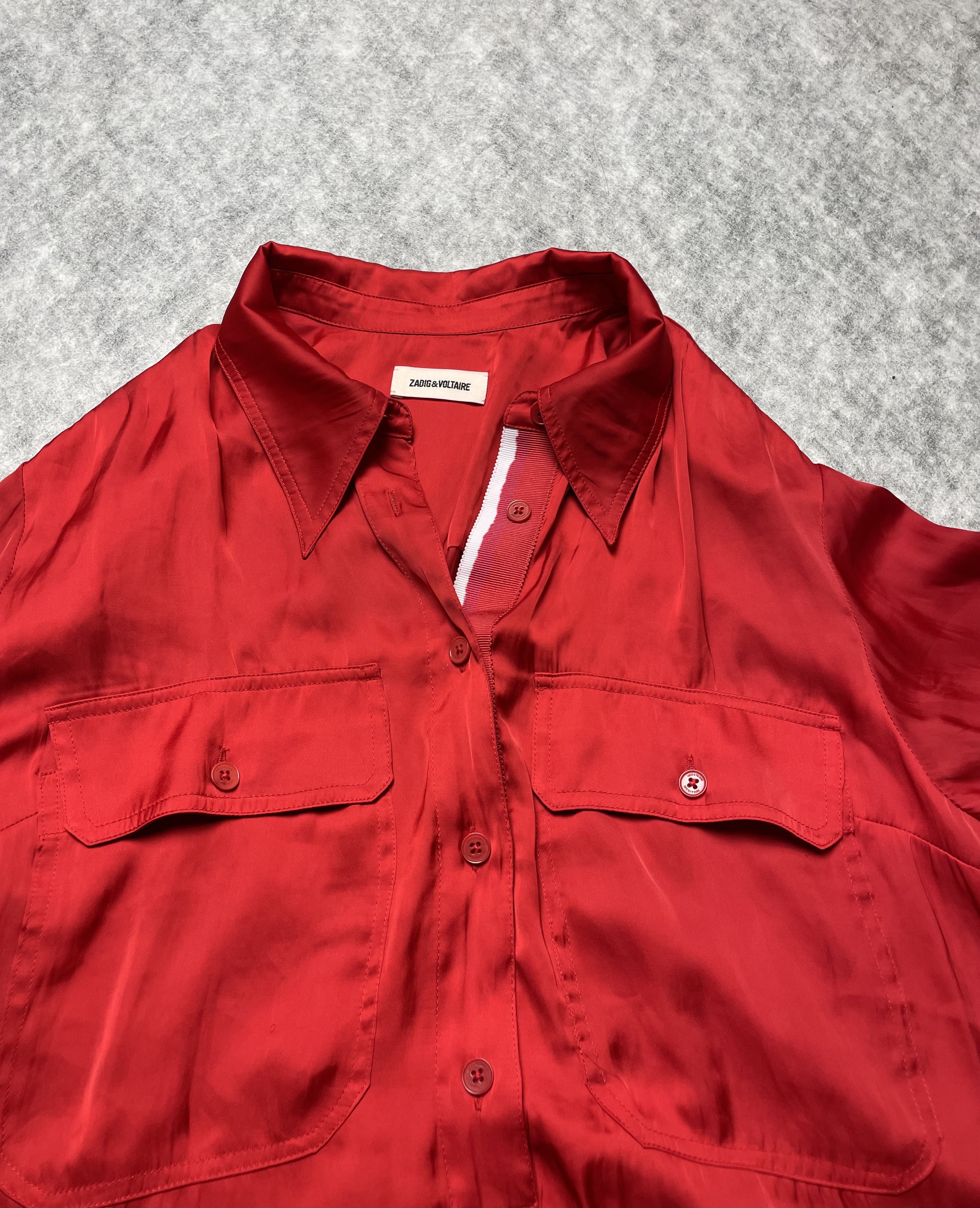 Zadig & Voltaire Zadig & Voltaire Red Satin Midi Dress Size L Size L / US 10 / IT 46 - 10 Thumbnail