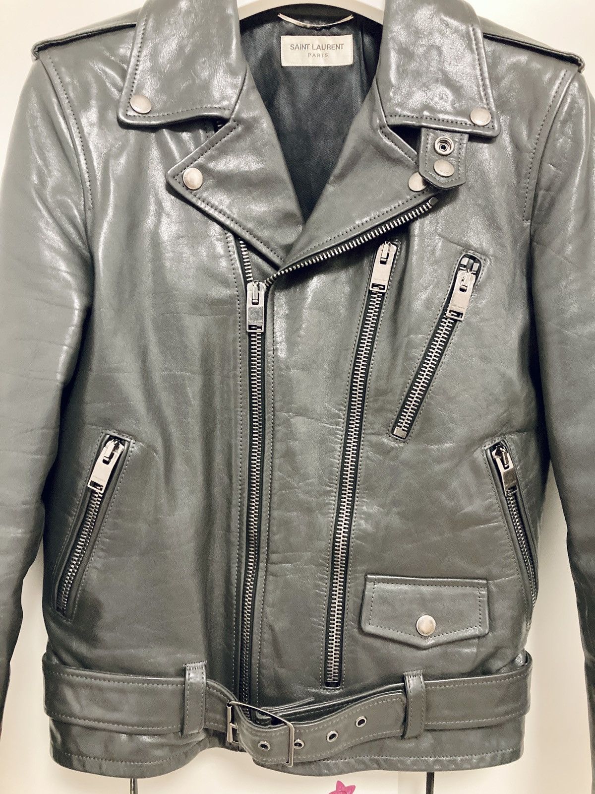 Hedi Slimane SAINT LAURENT PARIS BY HEDI SLIMANE L17 CALF LEATHER JACKET Size US S / EU 44-46 / 1 - 9 Thumbnail