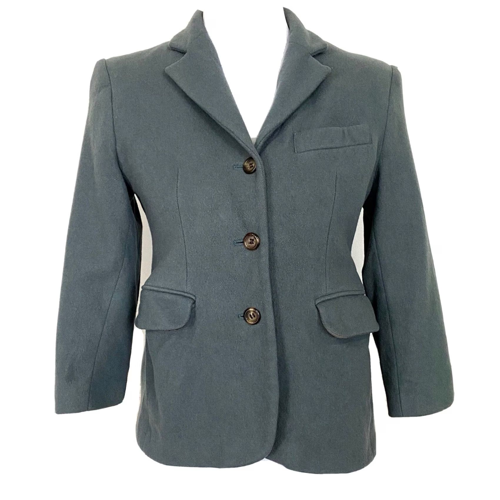 Vintage VINTAGE L.L. Bean Blazer Jacket Wool Cashmere Bluish Gray Women’s 4P Size S / US 4 / IT 40 - 2 Thumbnail