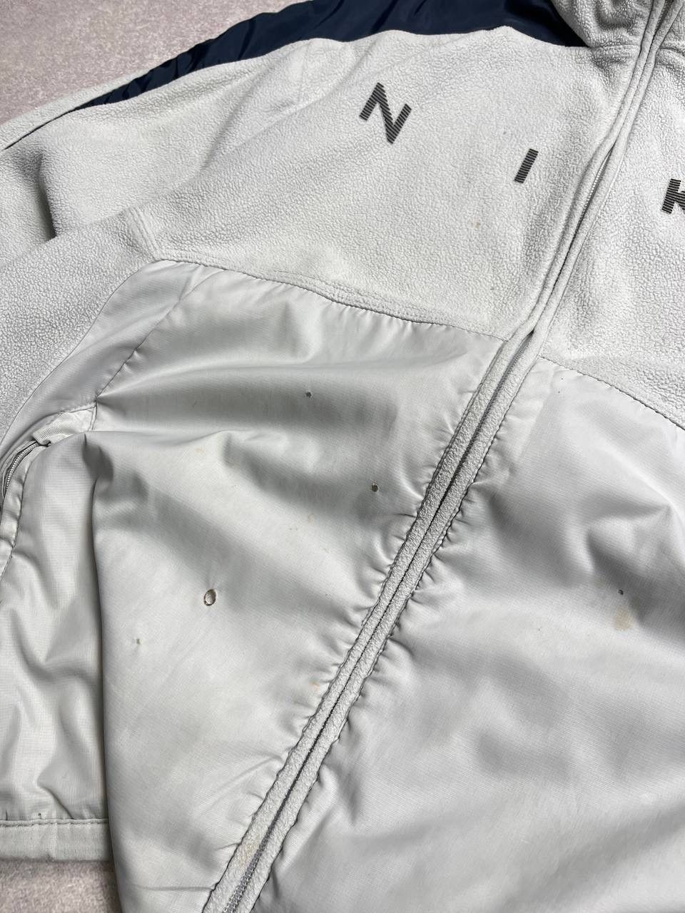 Nike × Vintage Vintage Nike Spellout Fleece Nylon Sherpa Jacket Y2K L Size US L / EU 52-54 / 3 - 5 Thumbnail