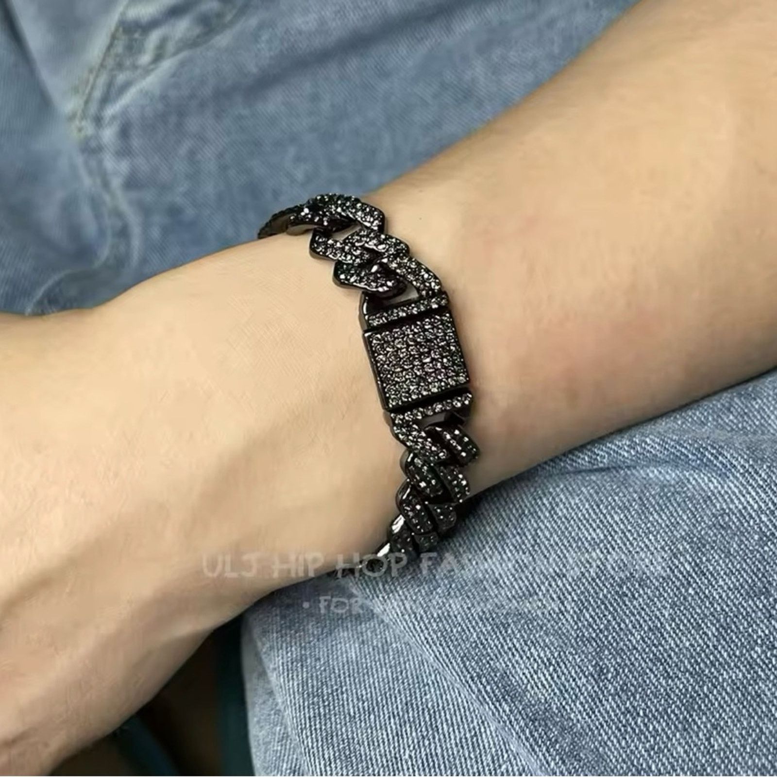 Other Black Miami Cuban Tennis Bracelets 7.9” Size ONE SIZE - 2 Thumbnail
