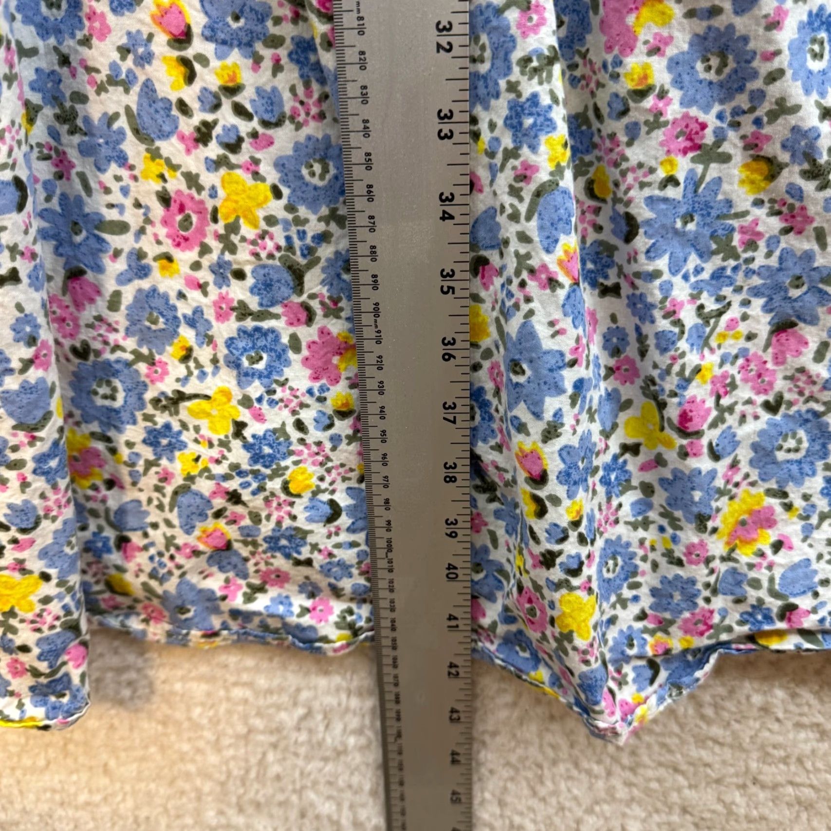 Vintage Influence Maxi Dress Women's Sleeveless V-Neck 10 Blue Floral Ditsy Cottagecore Garden Party Midi Long Size L / US 10 / IT 46 - 6 Thumbnail