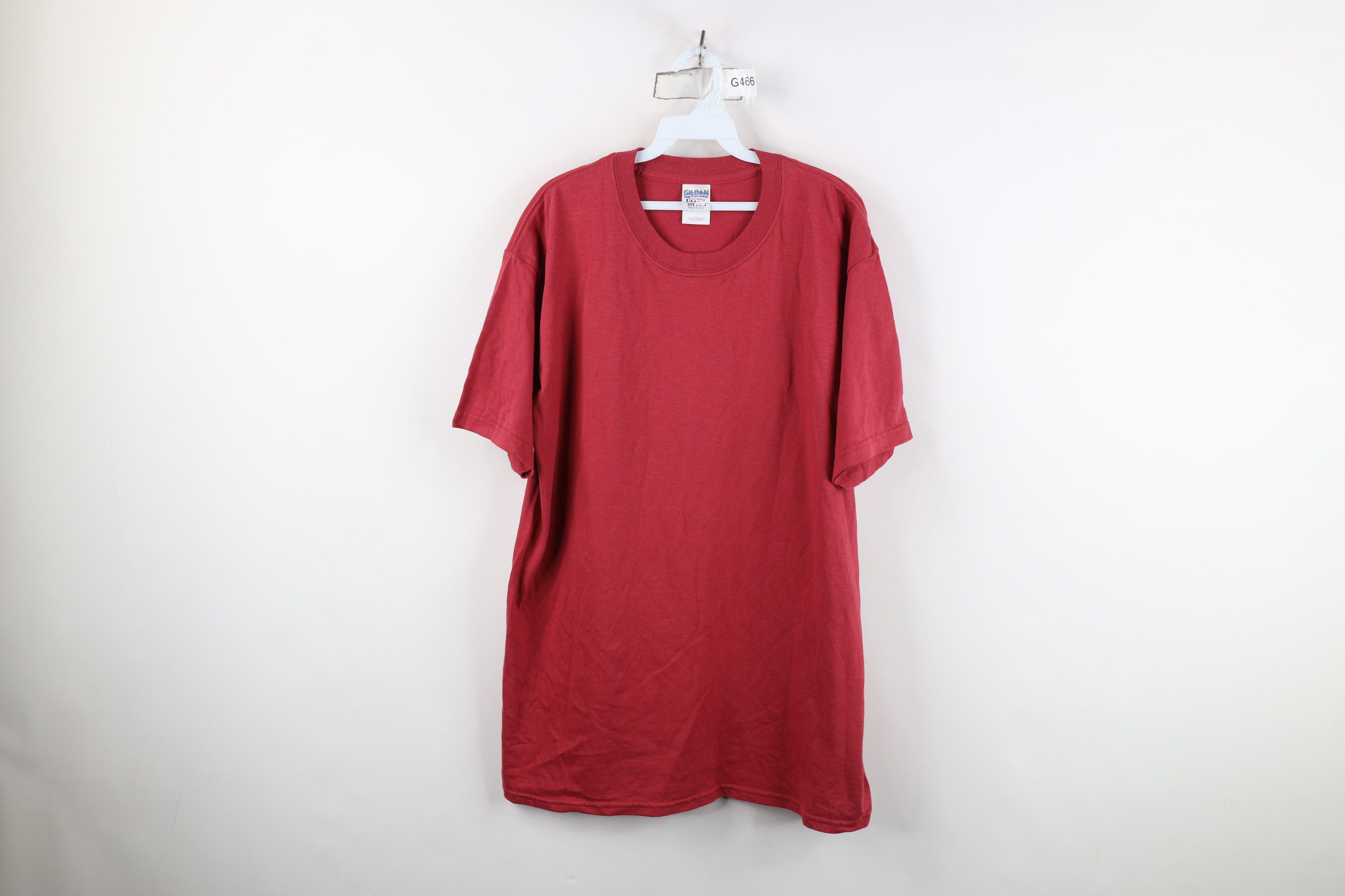 Vintage Vintage 90s Streetwear Blank Heavyweight T-Shirt Red Cotton Size US L / EU 52-54 / 3 - 1 Thumbnail