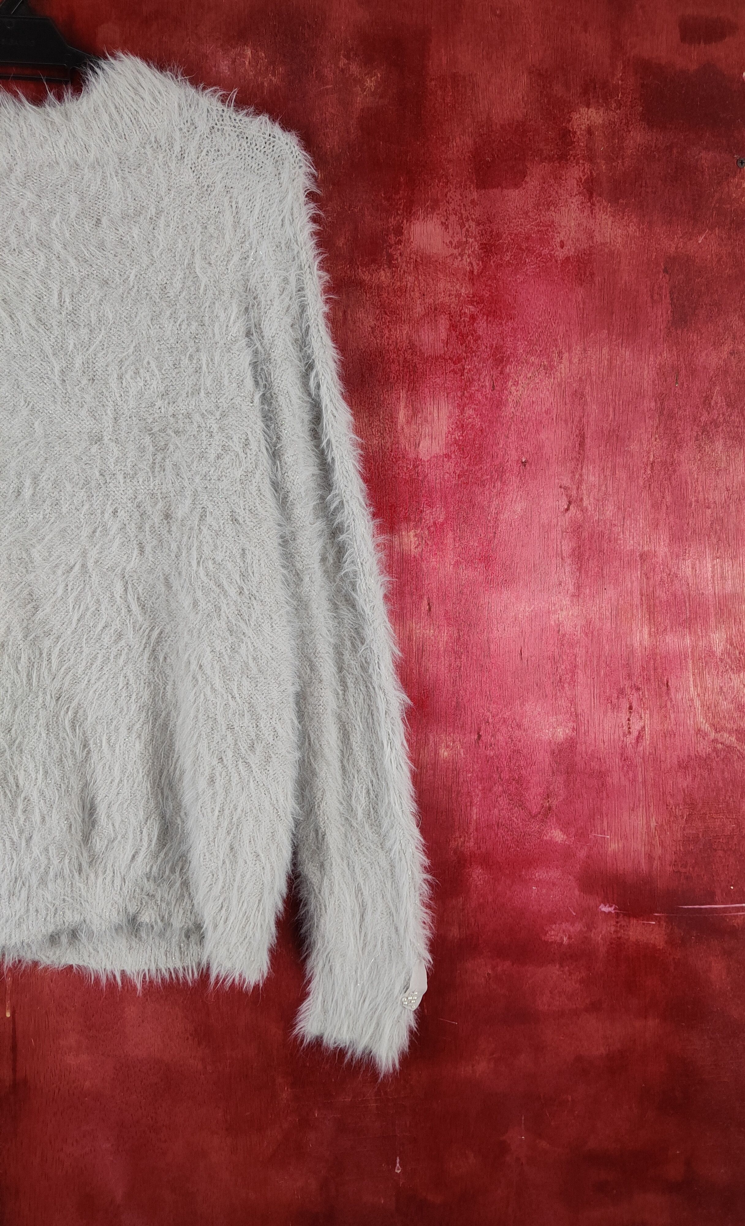 Japanese Brand × Vintage Vintage Persodea Light Gray Fur Mohair Knitwear Size S / US 4 / IT 40 - 10 Thumbnail
