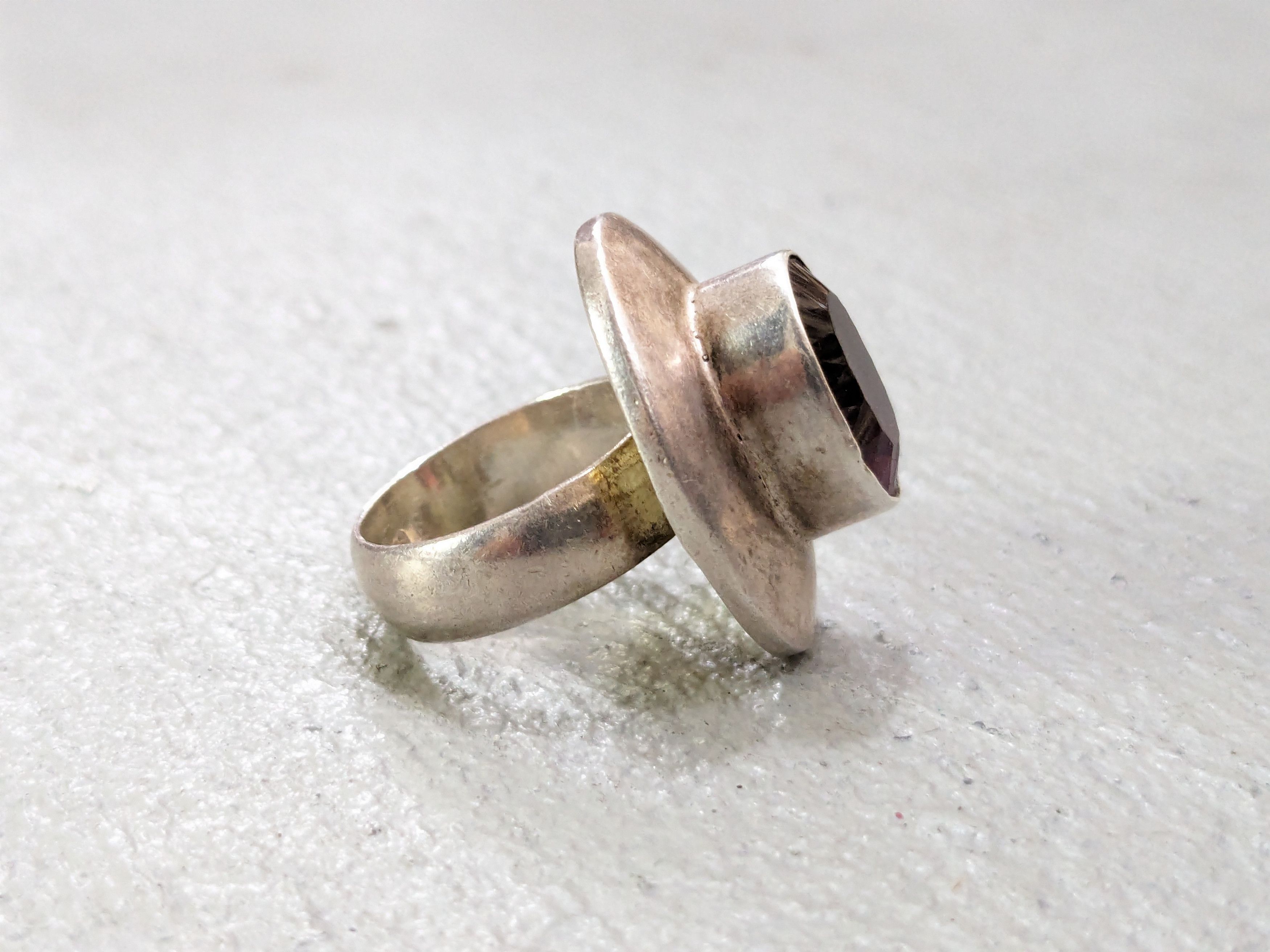 Jewelry × Vintage Sterling Silver Ring Pink Tourmaline 9.25 Avant Garde Size ONE SIZE - 4 Thumbnail