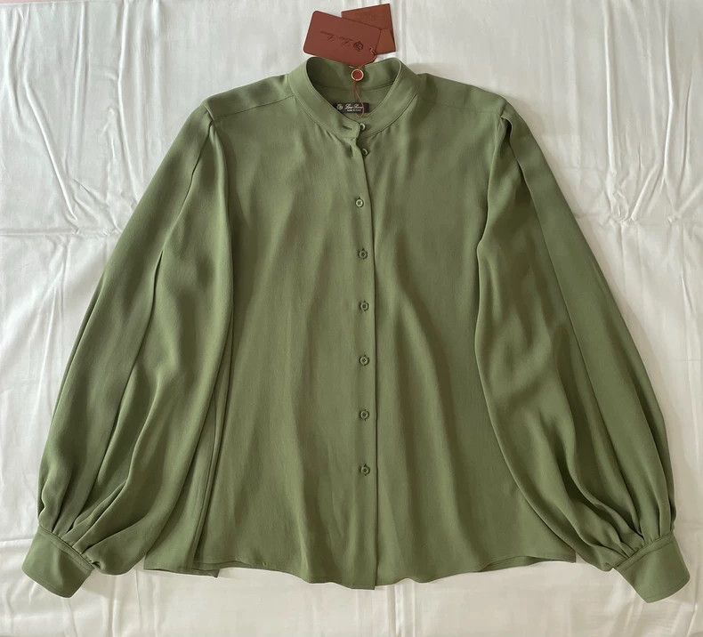 Loro Piana LORO PIANA 100% silk shirt Size L / US 10 / IT 46 - 1 Thumbnail