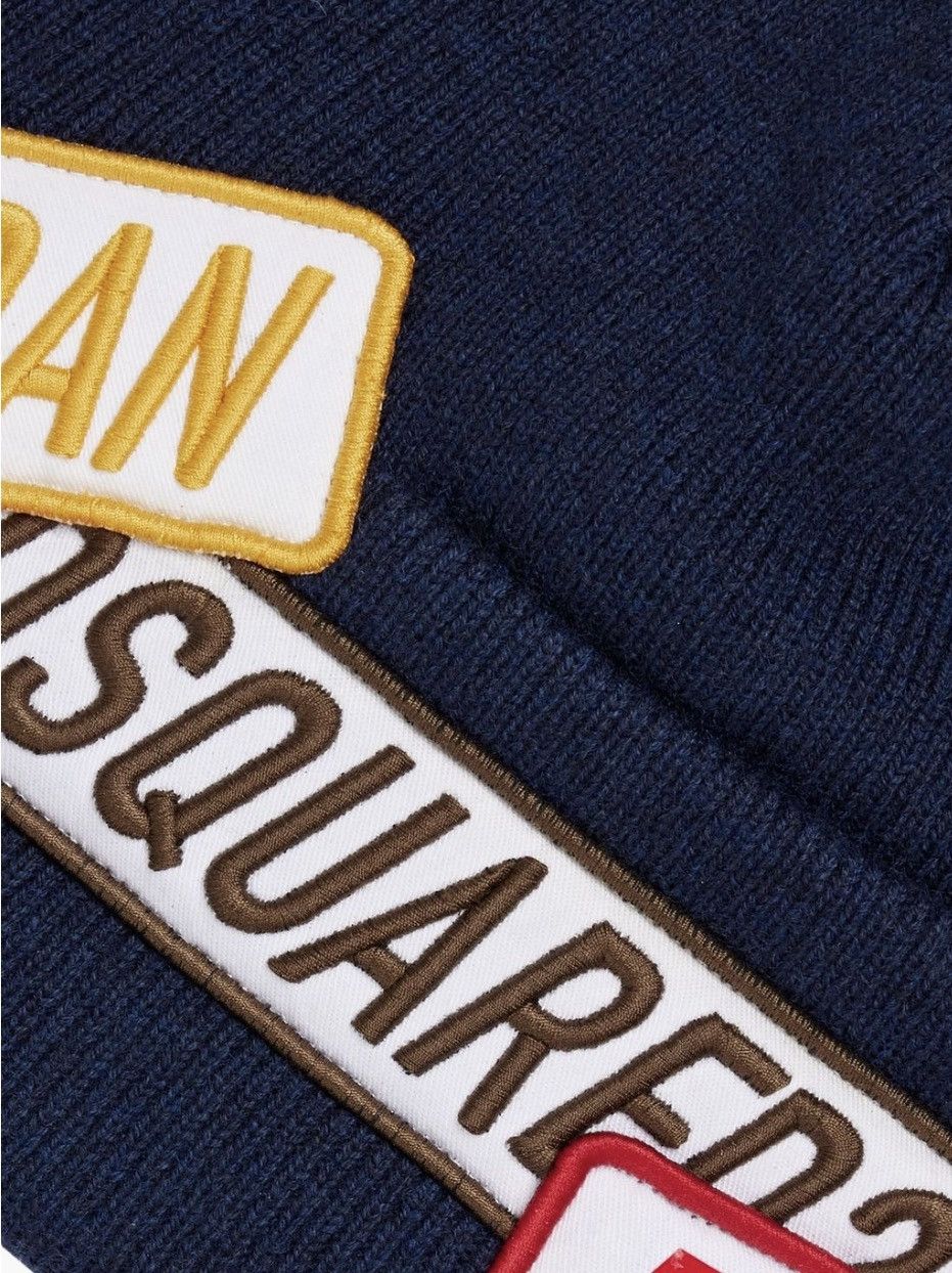 Dsquared2 Dsquared2 logo patch beanie hat DSQ2 wool blue 🎨 italy Size ONE SIZE - 2 Thumbnail