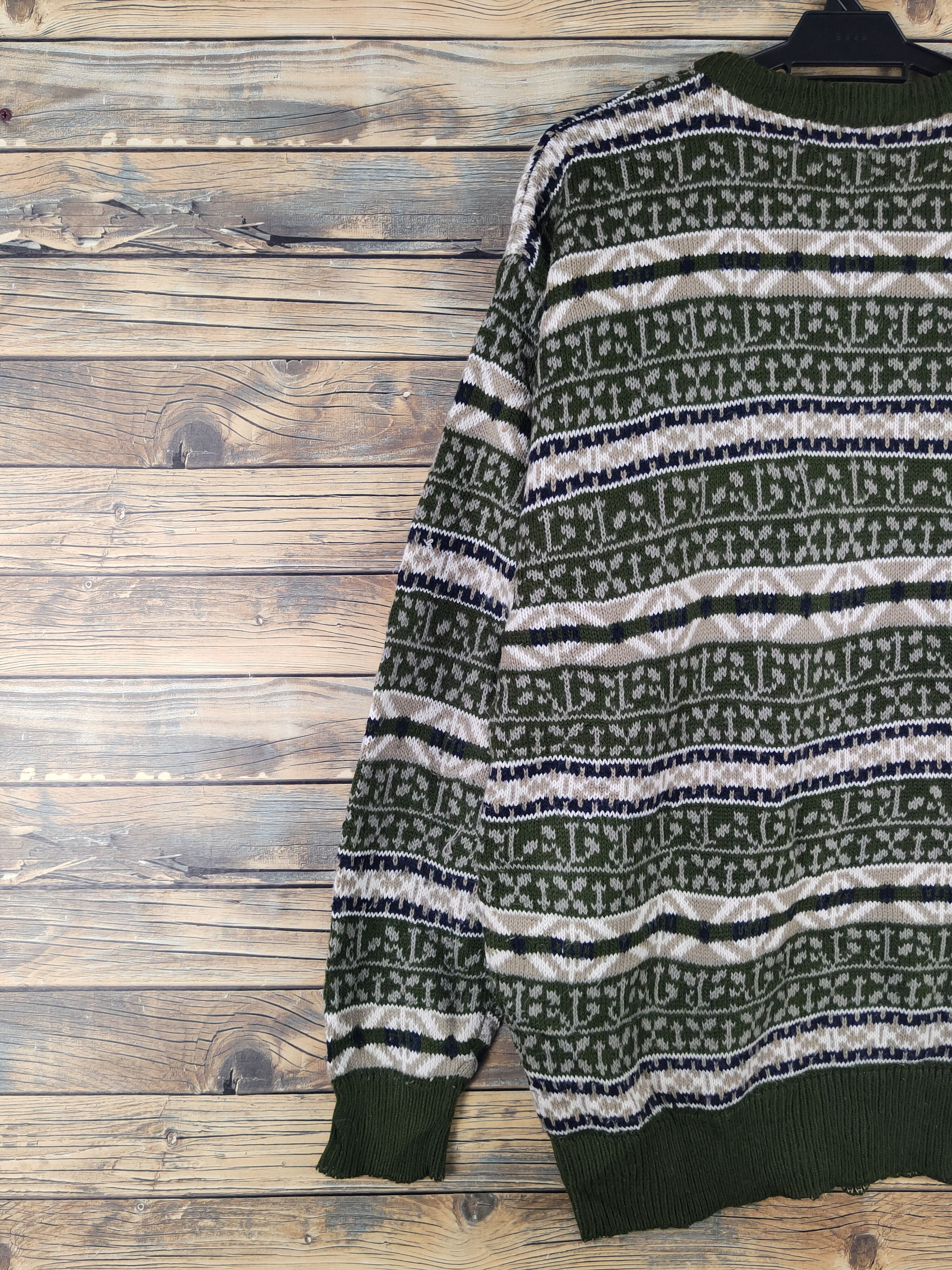 Vintage Yes please Olive Knitwear Sweatshirts #W2169 Size US L / EU 52-54 / 3 - 8 Thumbnail
