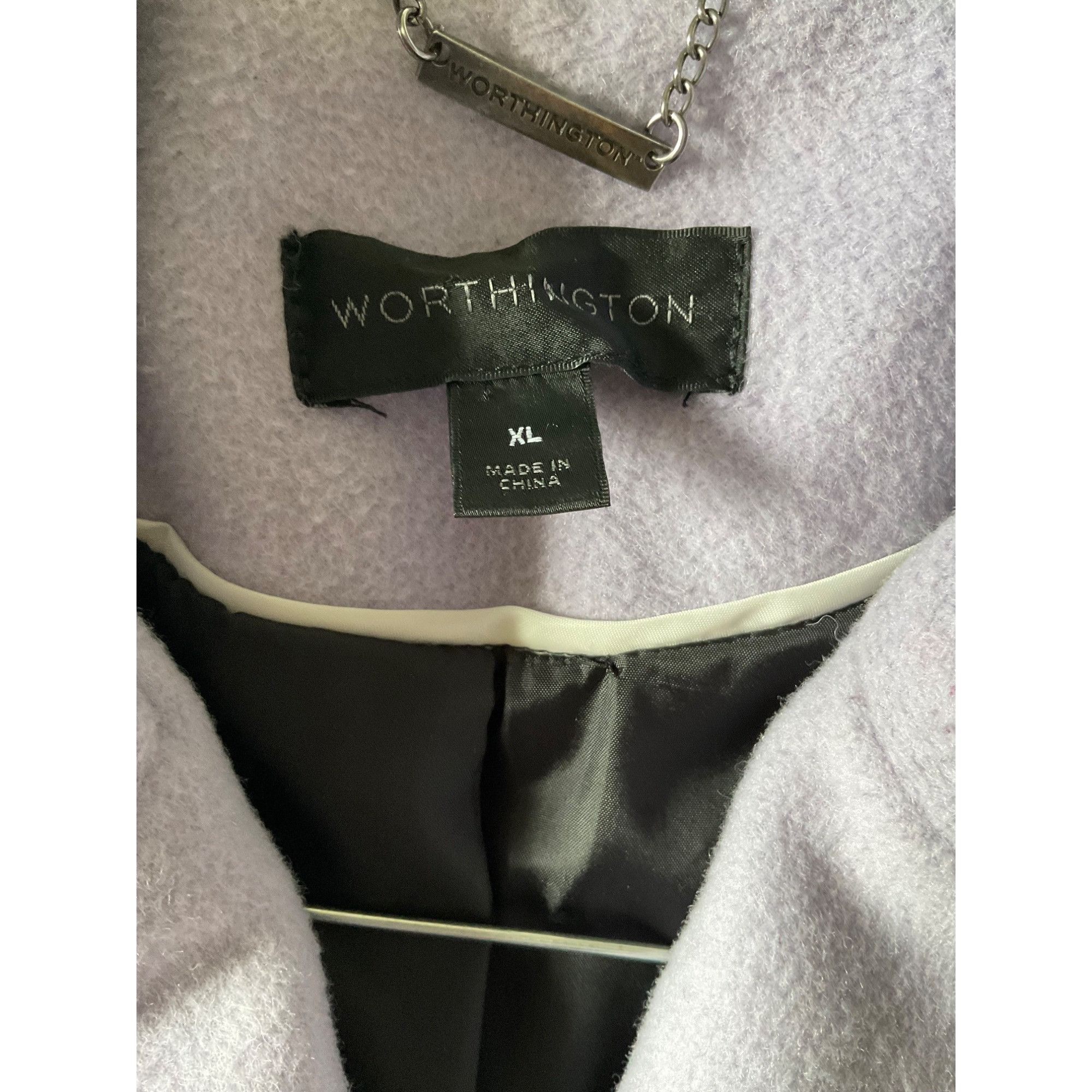 Worthington WORTHINGTON purple women wool coat mid length XL bust48in US Size XL / US 12-14 / IT 48-50 - 3 Thumbnail