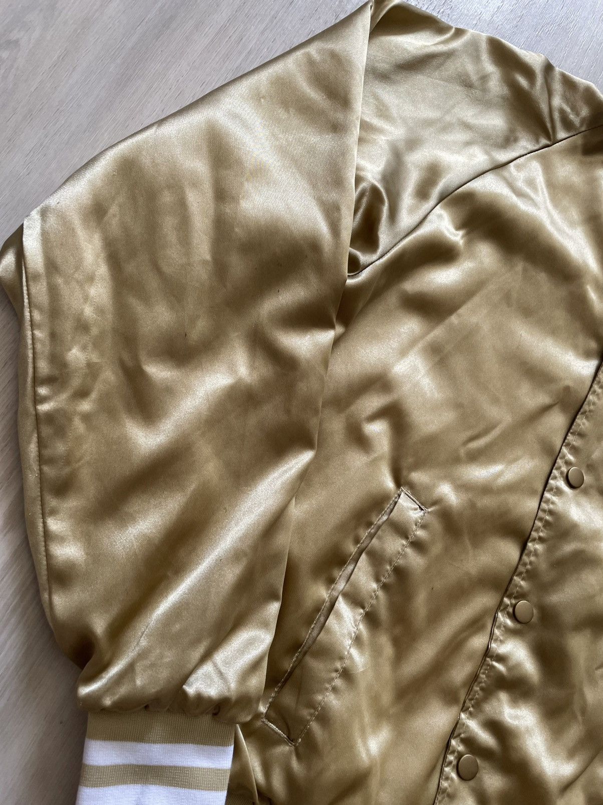 Augusta Sportswear Augusta Hennessy Gold Satin Bomber Jacket Lined sz S Size US S / EU 44-46 / 1 - 4 Thumbnail