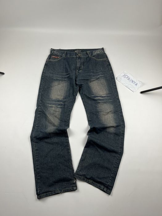 Vintage Jeans Dirty Pants faded crash denim thrashed y2k