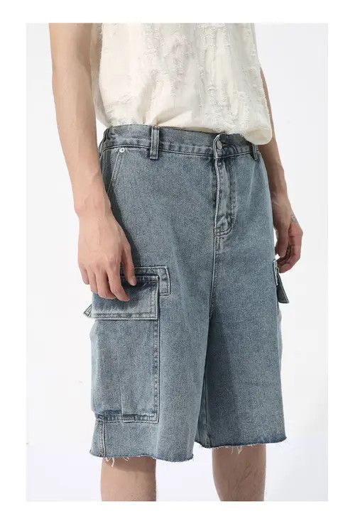 Other Retro pocket cool workwear washed denim shorts Size US 32 / EU 48 - 4 Thumbnail