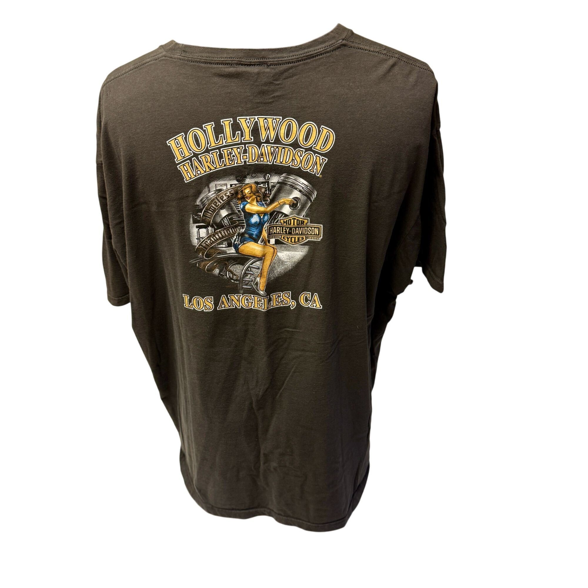 Harley Davidson HD Motorcycle HOLLYWOOD Ca PIN UP GIRL Pig Hog BIKER T Shirt Size US XXL / EU 58 / 5 - 3 Thumbnail