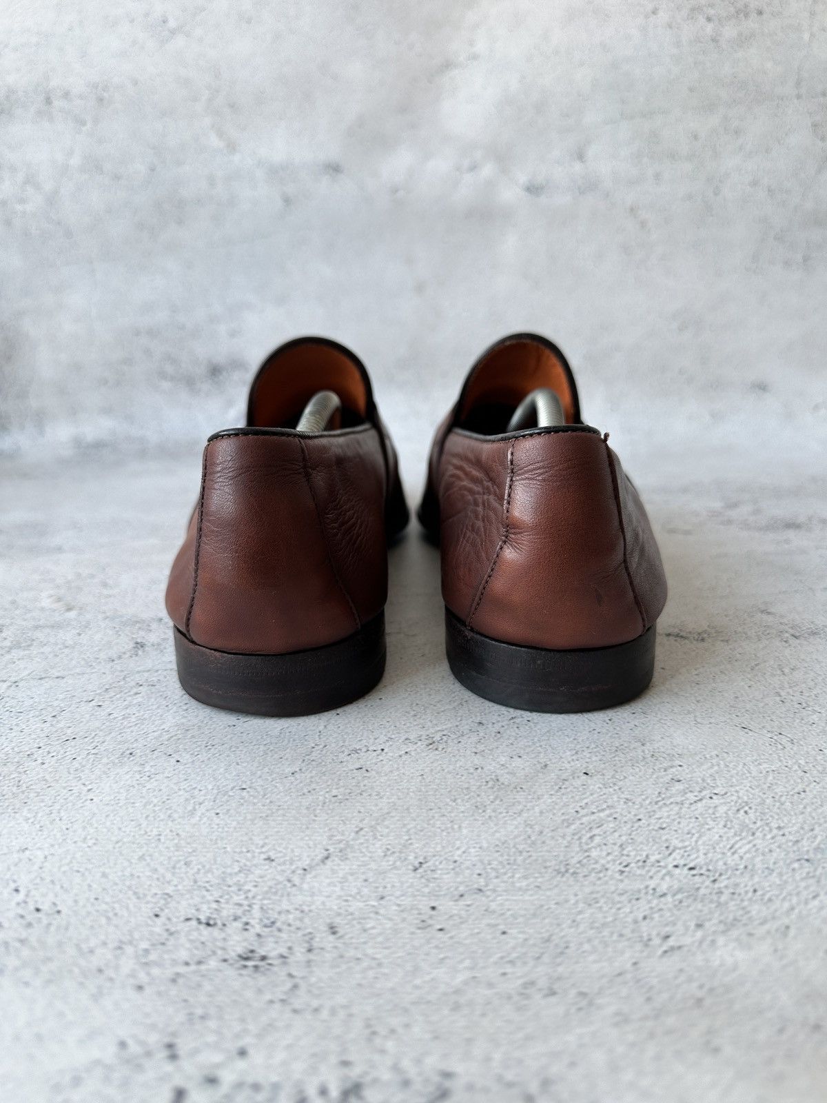 Santoni Santoni Loafers Brown Leather Penny Slip-On Dress Shoes Size US 9.5 / EU 42-43 - 8 Thumbnail