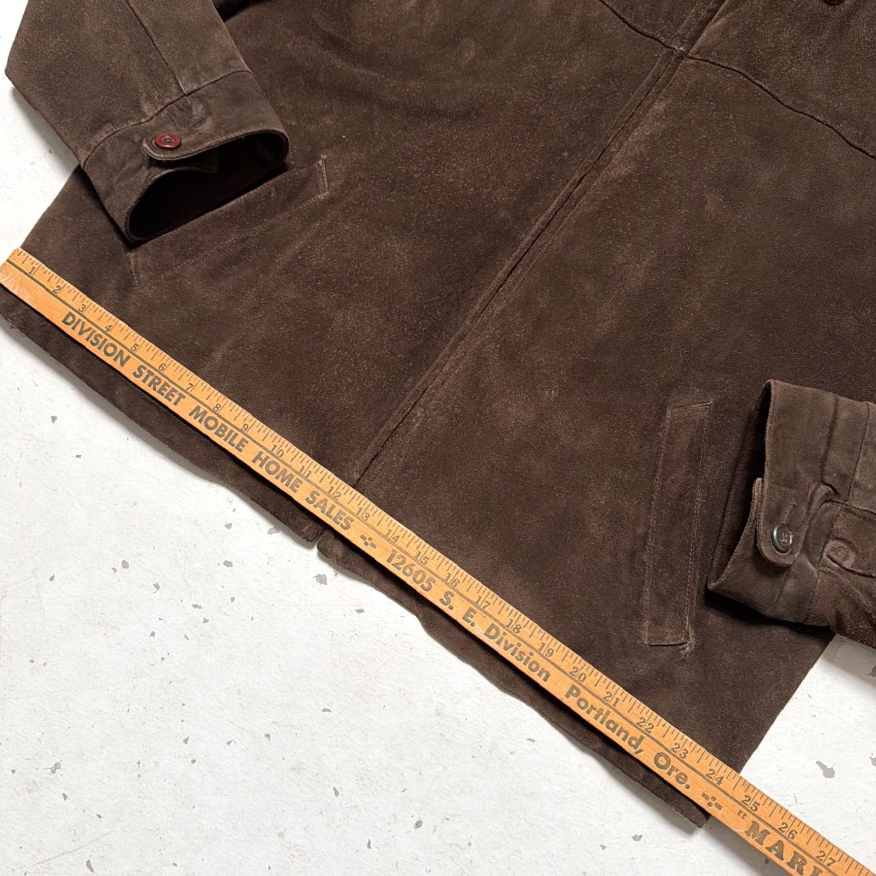 Vintage VINTAGE Polo Sport Ralph Lauren Suede Leather Bomber Jacket XL Men Brown Leather Lined 90s Workwear Patina Distressed Designer Casual Shirt? Size US XL / EU 56 / 4 - 2 Thumbnail
