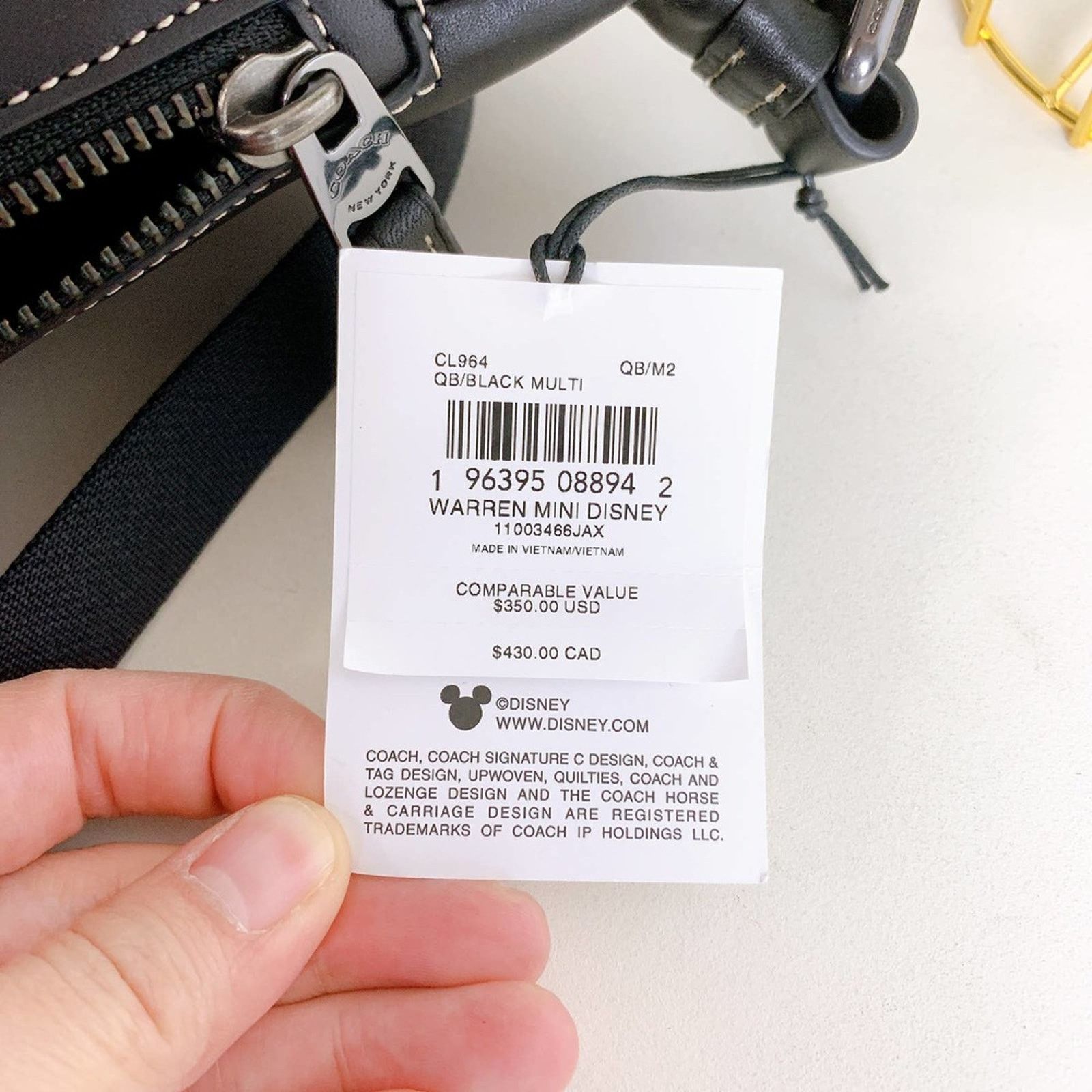 Coach Coach CL964 Disney X Coach Warren Mini Belt Bag IN Black Size ONE SIZE - 9 Thumbnail