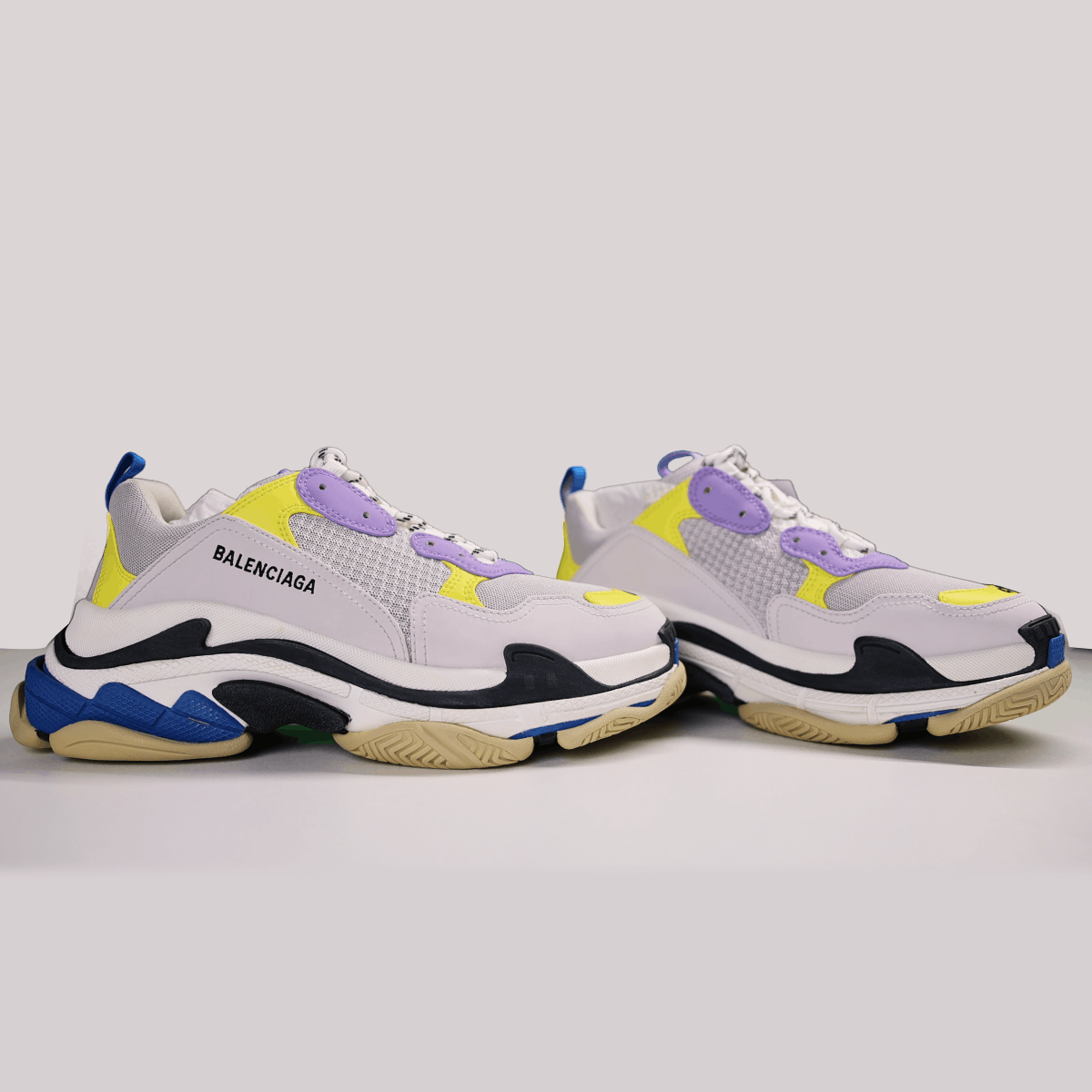 Balenciaga Womens Triple S Purple Yellow
